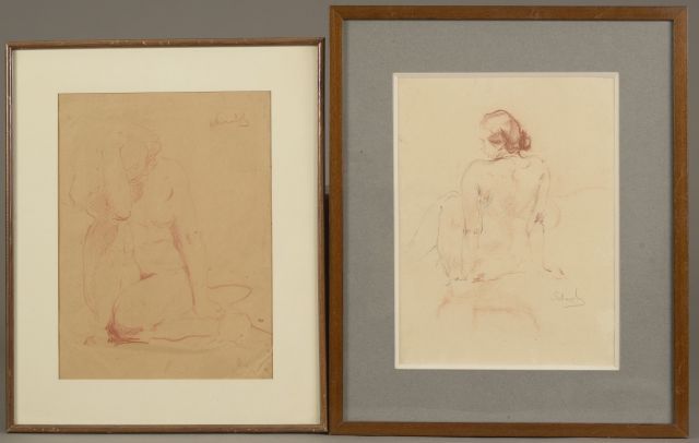 Null 帕维尔-德米特里耶维奇-斯马罗夫（1874-1950）。

女性裸体的研究。

两幅有签名的桑戈尔画，一幅在右上方，另一幅在右下方。

高度：30厘米&hellip;