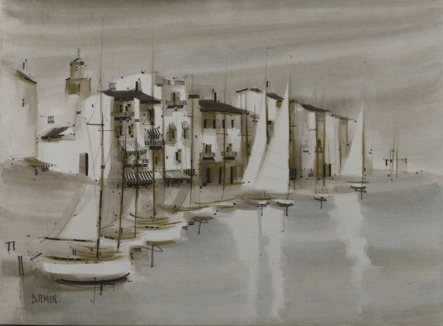 Null Georges DAMIN (nacido en 1942).

Puerto de Saint Tropez.

Óleo sobre lienzo&hellip;