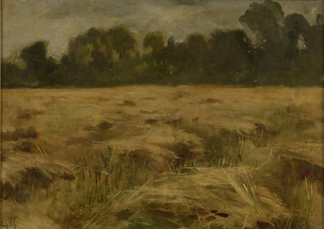 Null 欧仁-蒂里安（1839-1910）。

麦田。

布面油画（有裂缝），右下角和左下角有签名，背面有会签。

高度：27厘米。27 cm - 宽度：37&hellip;