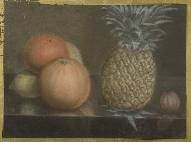 Null 19世纪末或20世纪初的法国学校。

菠萝的静物。

粉笔画。

宽度：23.5厘米 - 深度：31.5厘米