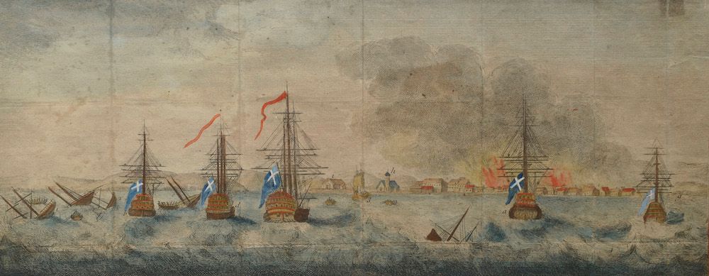 Null 
Ecole du XVIIIe ou du XIXe siècle.

Combat naval.

Gravure sur papier (pli&hellip;