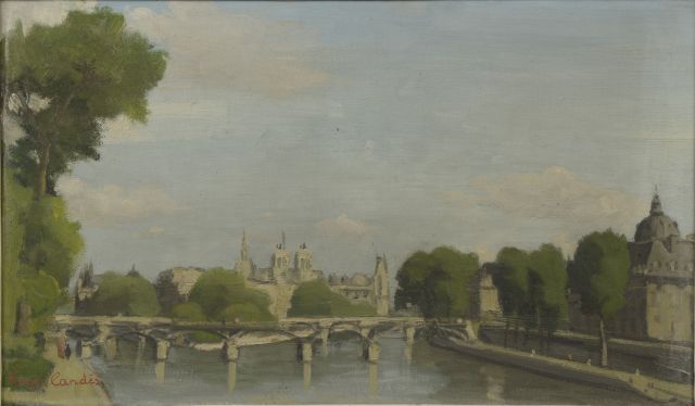 Null 罗杰-卢西恩-坎德（1907-1972）。

巴黎塞纳河的景色，远处是圣母院。布面油画，左下方有签名。

高度：33厘米。33 cm - 宽度: 55&hellip;