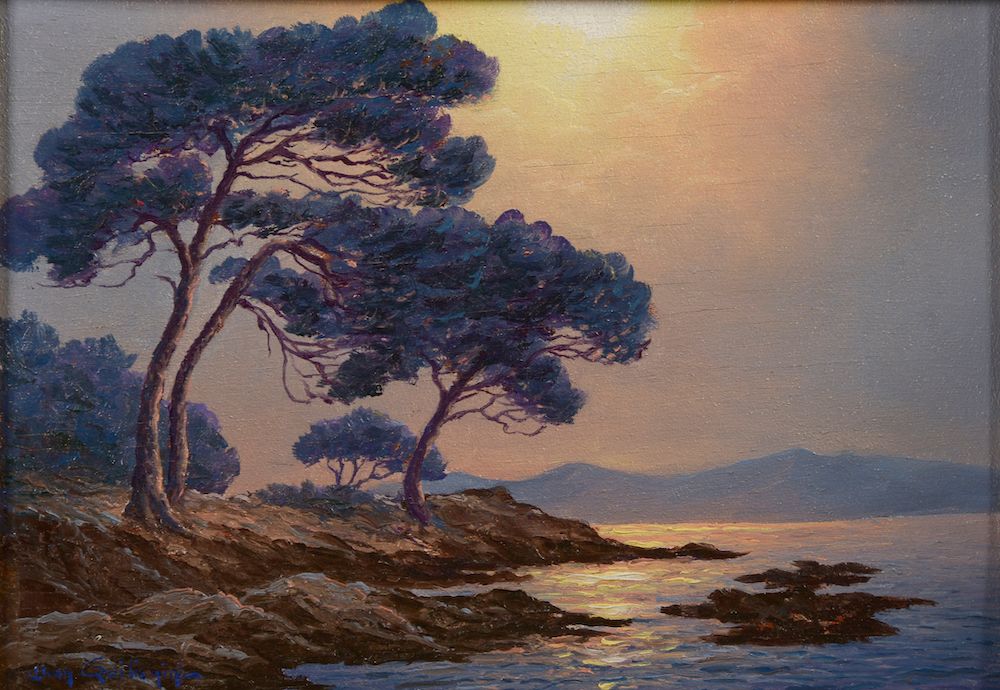 Null 让-基利希尼（1907-1978）。

沿海地区有海上松树。

左下角有签名的面板油画。

高度：23.5厘米。23,5 cm - 宽度 : 33 c&hellip;
