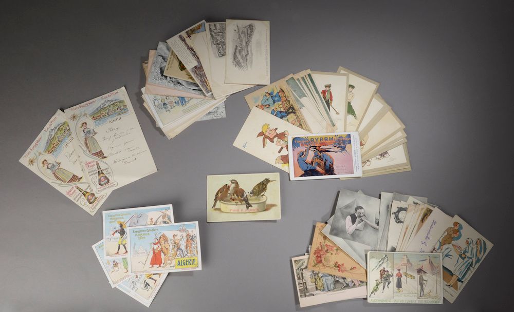 Null 109花式明信片，插画师，广告。

各种主题和机构。包括 "1900年巴黎博览会--史密斯总理写字机的赞誉，Chocolat Lombart-Au F&hellip;