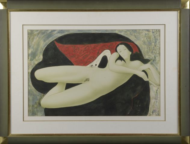 Null 
阿兰-邦尼佛特（生于1937年）。




一套两幅表现裸体女人的石版画，第二幅编号为26/175，右下方有签名。 




20世纪。 




&hellip;