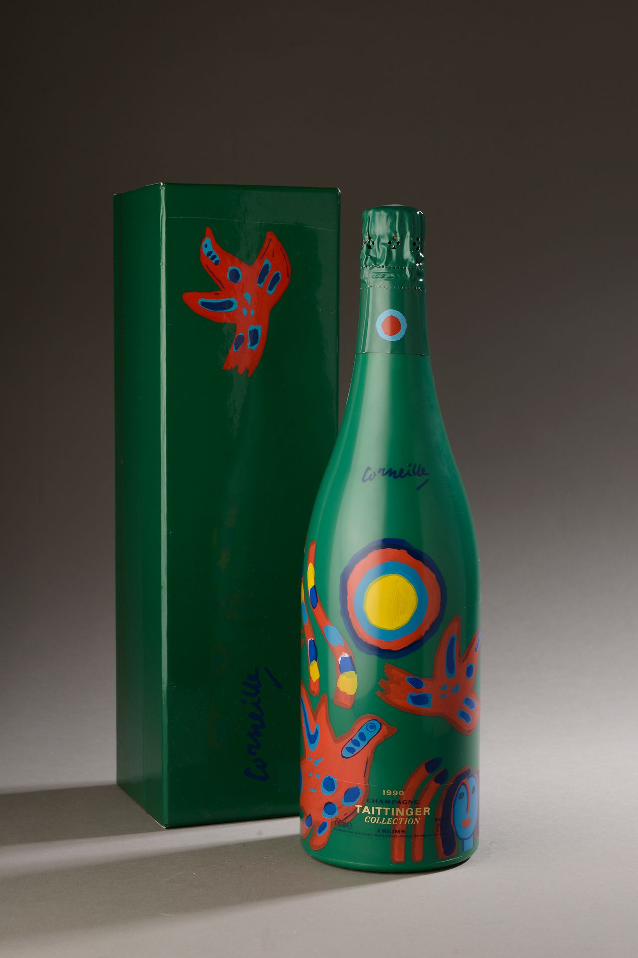 Null 1 bottle CHAMPAGNE "Collection", Taittinger 1990 (Corneille box)
