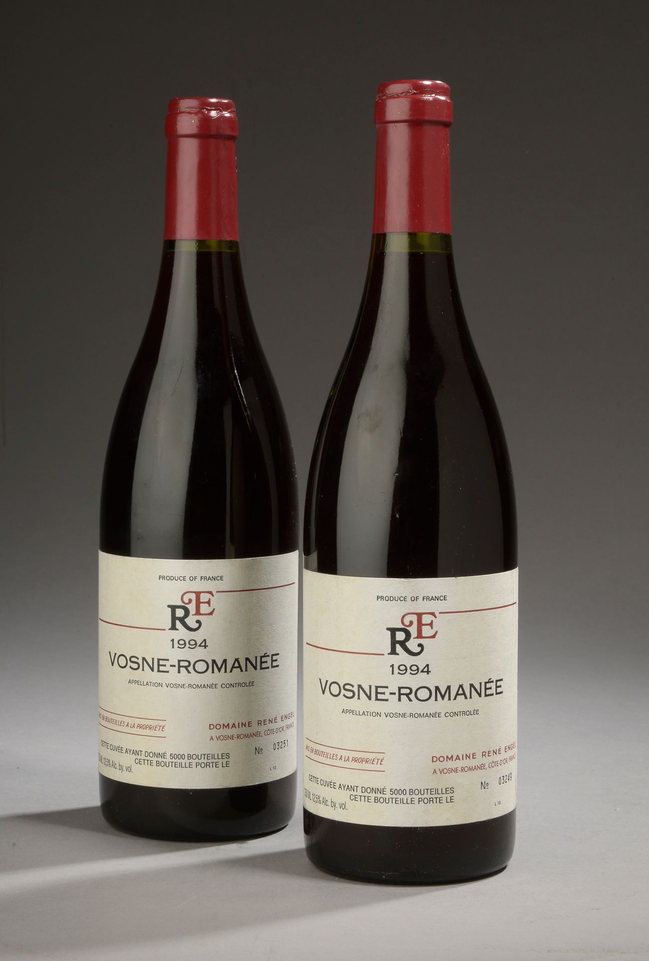 Null 2 bouteilles VOSNE-ROMANÉE Dom. René Engel 1994 (els, elt)