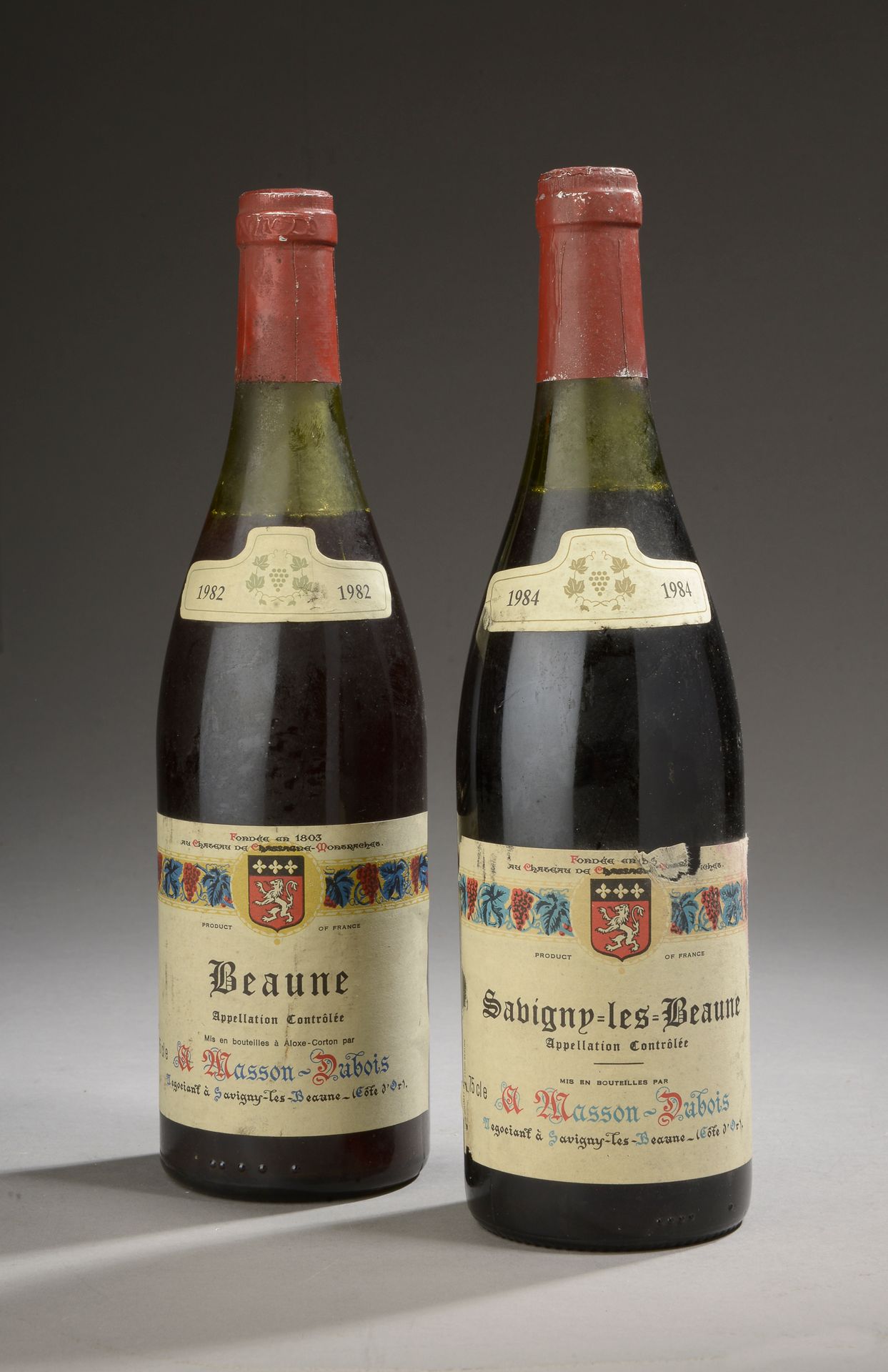 Null 2 bottles BOURGOGNE Masson-Dubois (1 Beaune 1982, et, MB; 1 Savigny-Les-Bea&hellip;