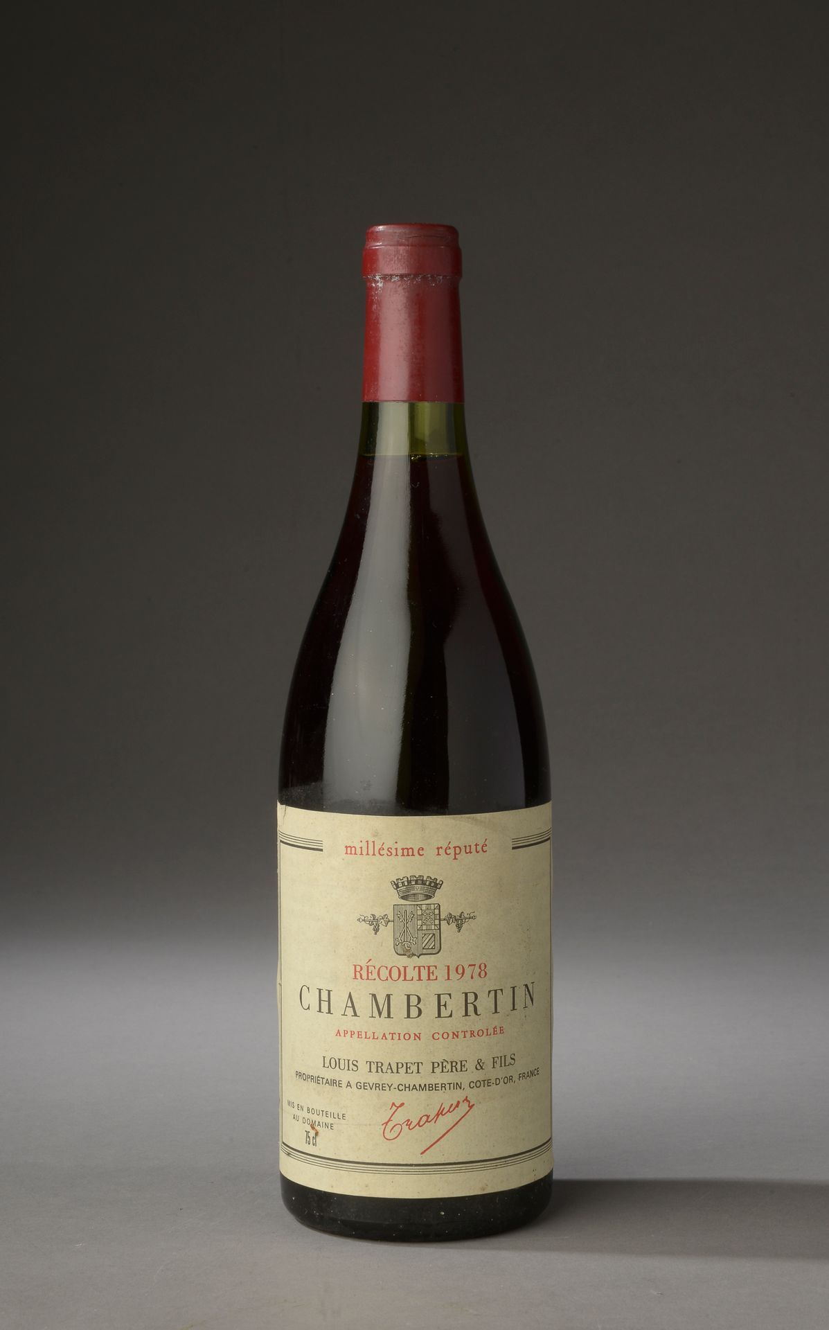 Null 1 bouteille CHAMBERTIN, L. Trapet 1978 ("millésime réputé")