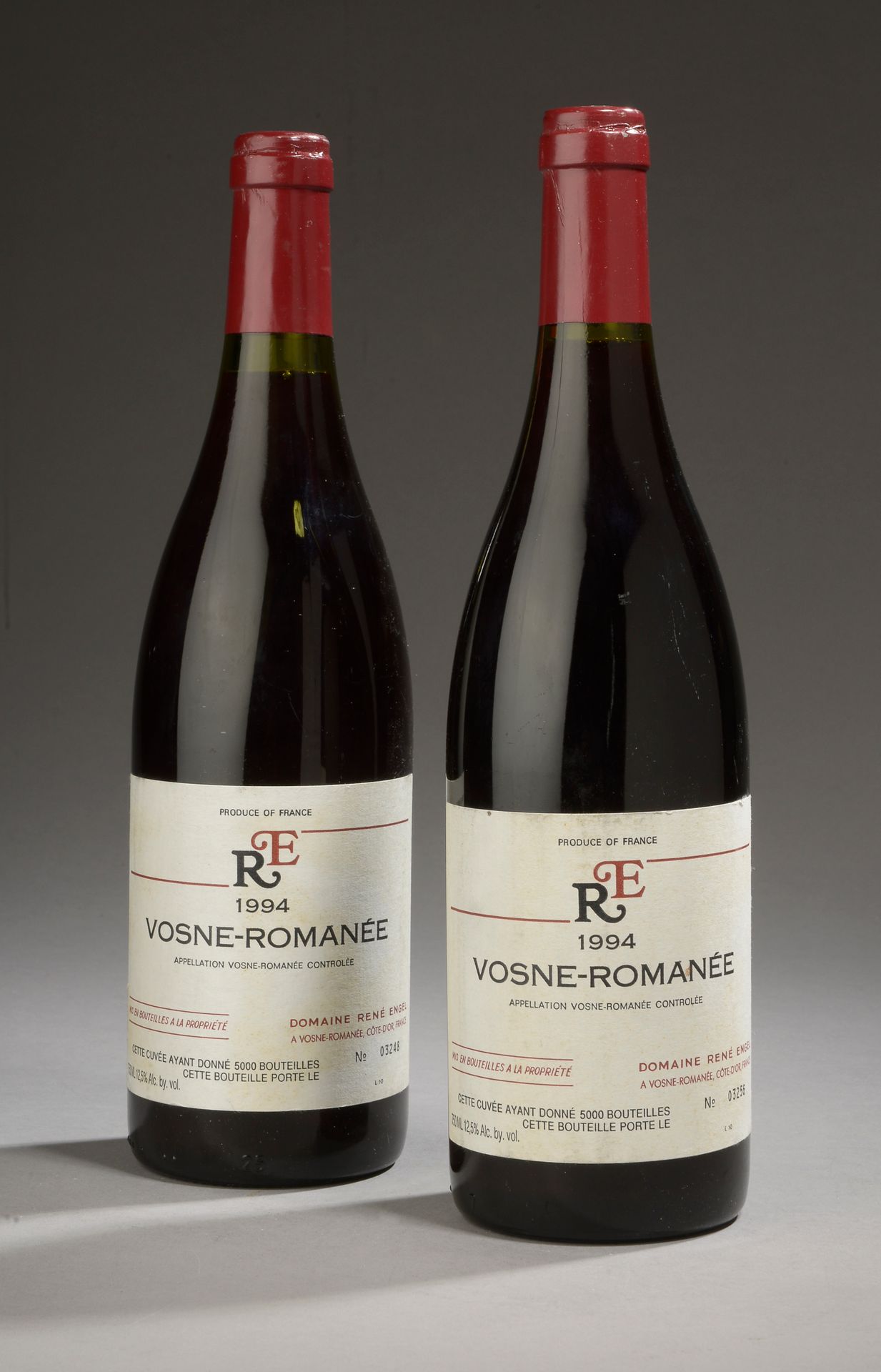 Null 2 bouteilles VOSNE-ROMANÉE Dom. René Engel 1994 (els, elt, 1 etla)