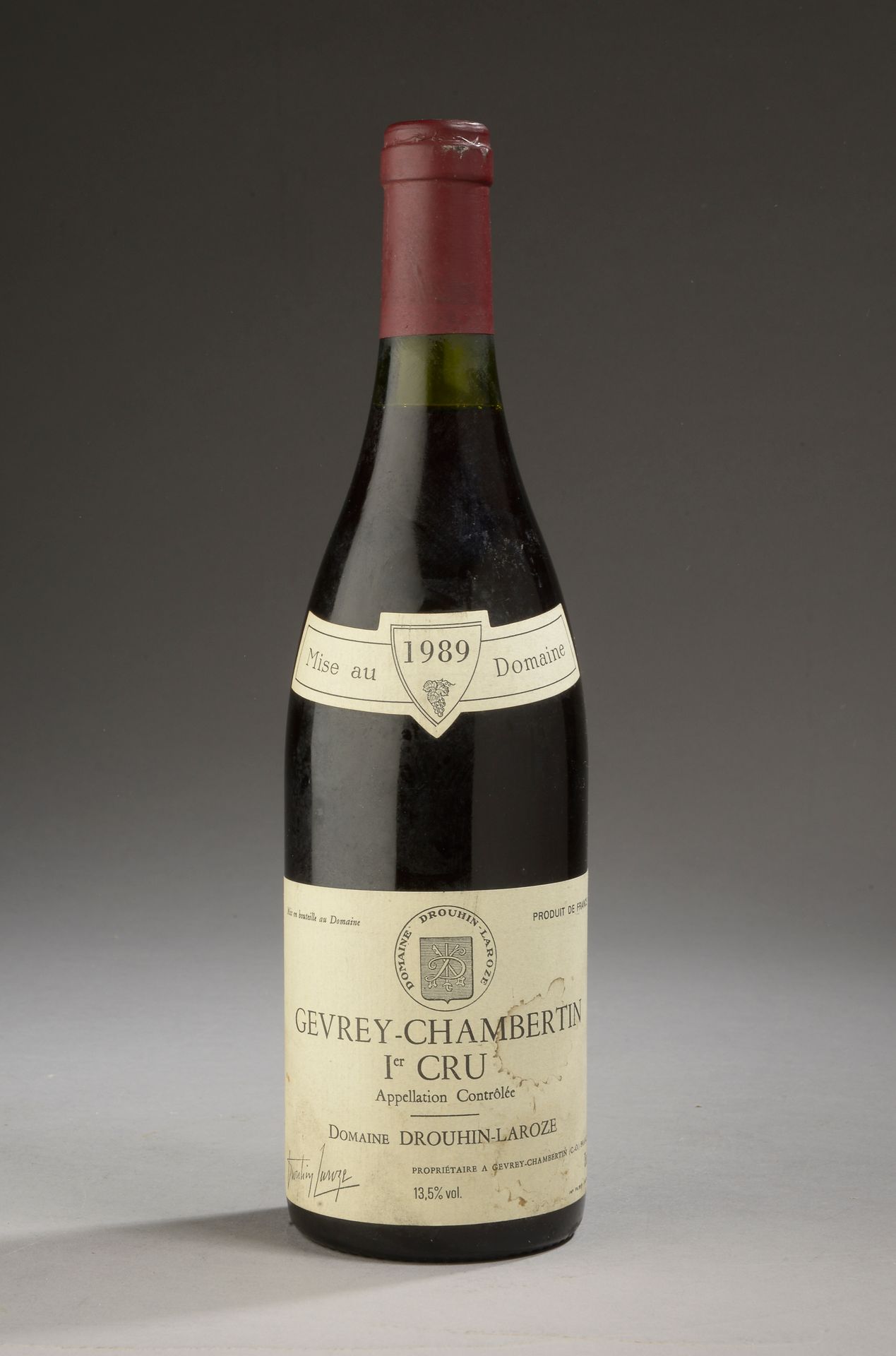 Null 1 bottle GEVREY-CHAMBERTIN "1er cru", Drouhin-Laroze 1989 (and, slightly da&hellip;