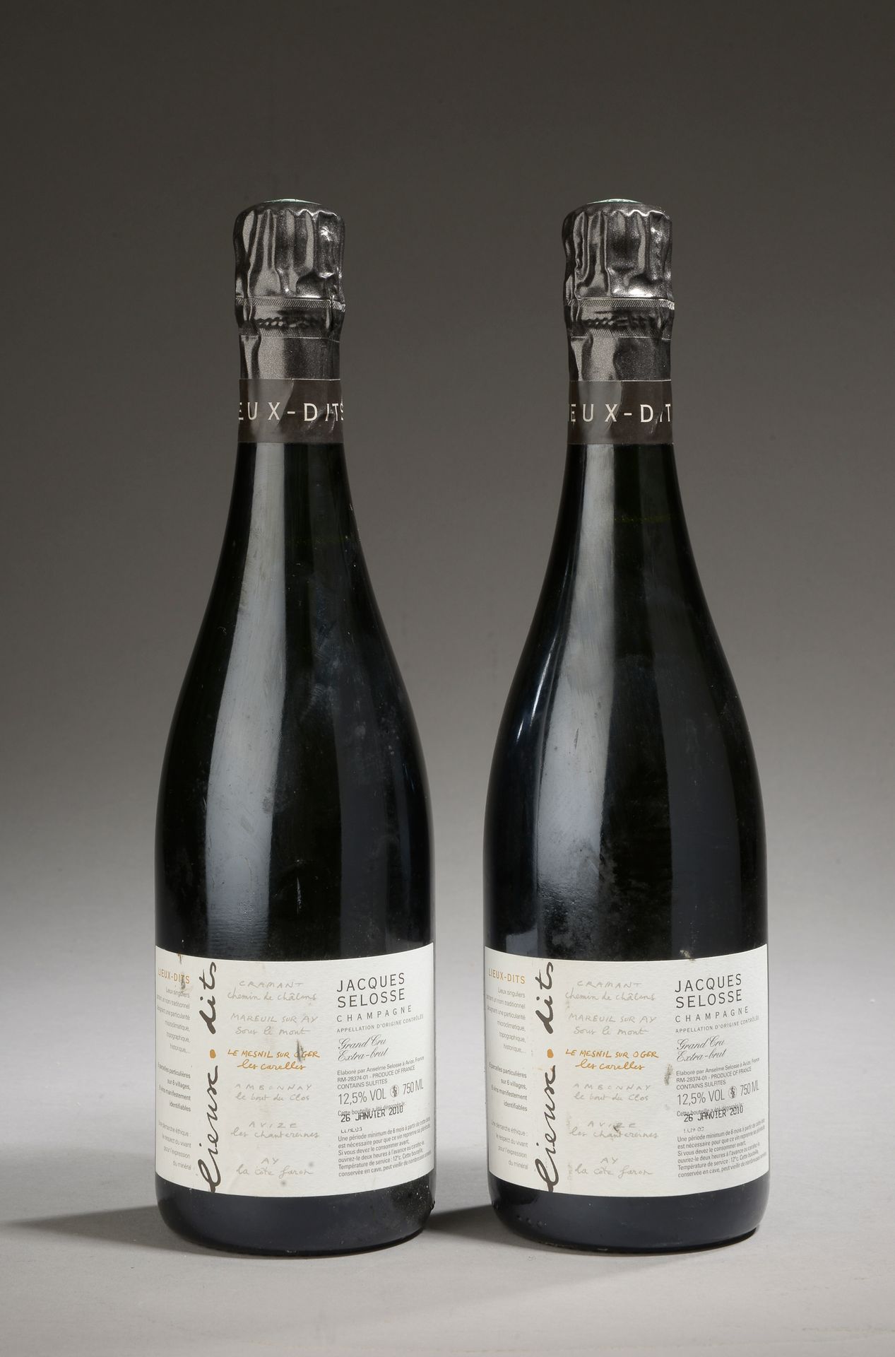 Null 2 bouteilles CHAMPAGNE "Lieux-dits", Jacques Selosse (Le Mesnil sur Oger Le&hellip;