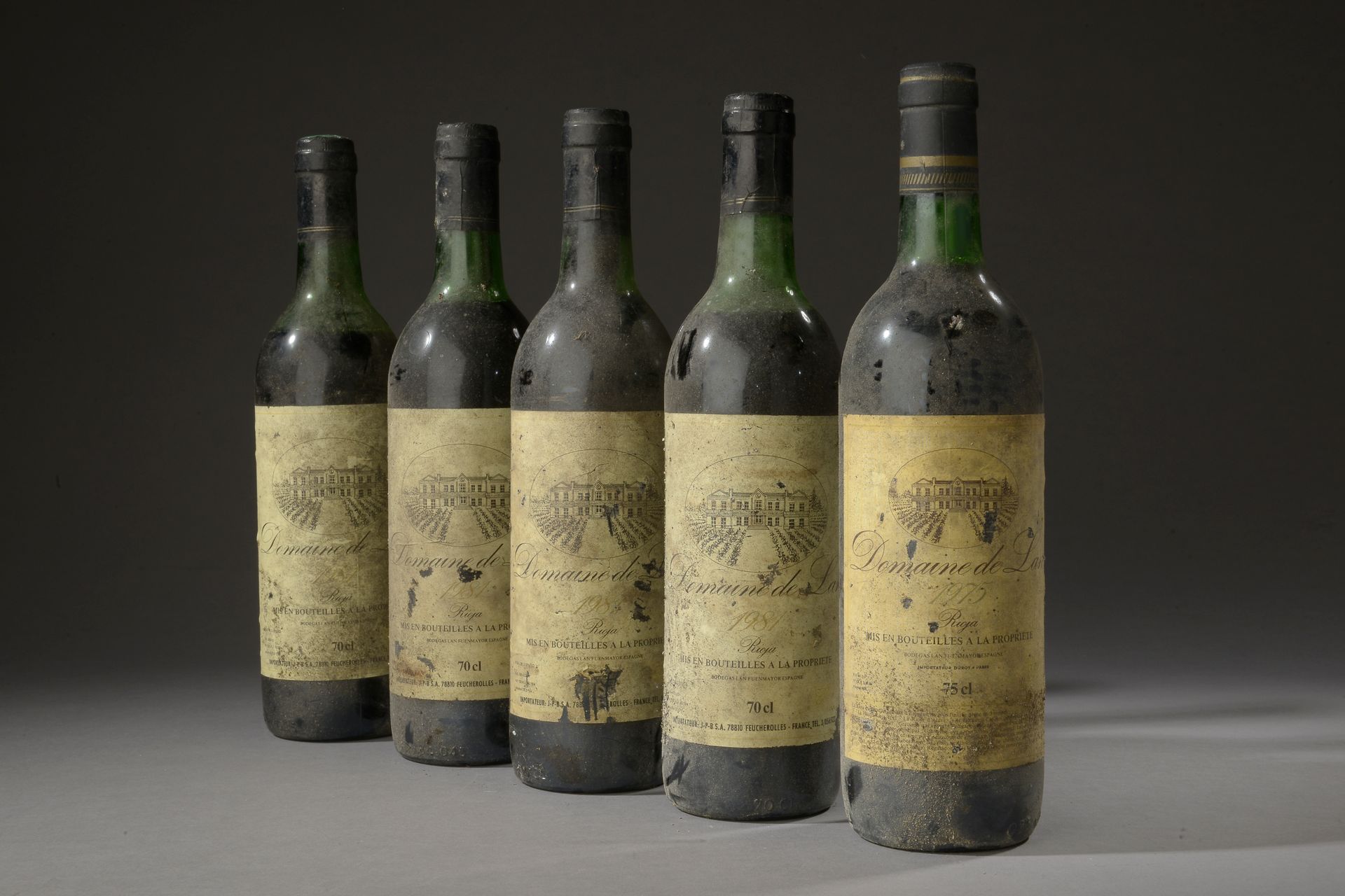 Null 5 bouteilles RIOJA Domaine de Lan (ela, es, 1 de 1975, 4 de 1981 dont 2 LB,&hellip;