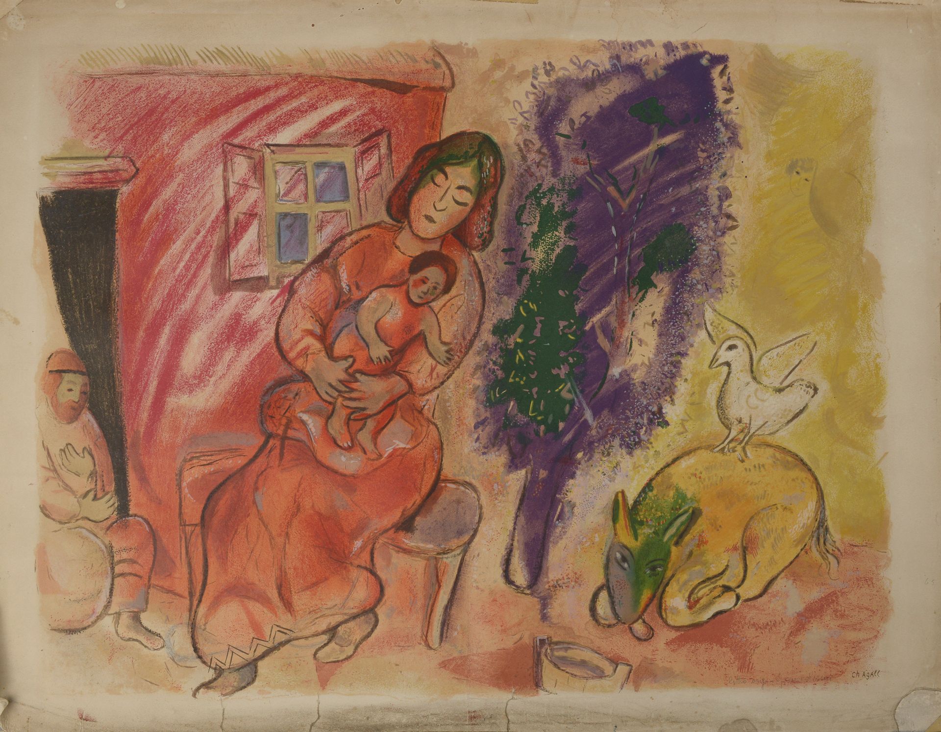 Null D'après Marc CHAGALL (1887-1985). 

Maternité, 1954.

Lithographie par Char&hellip;