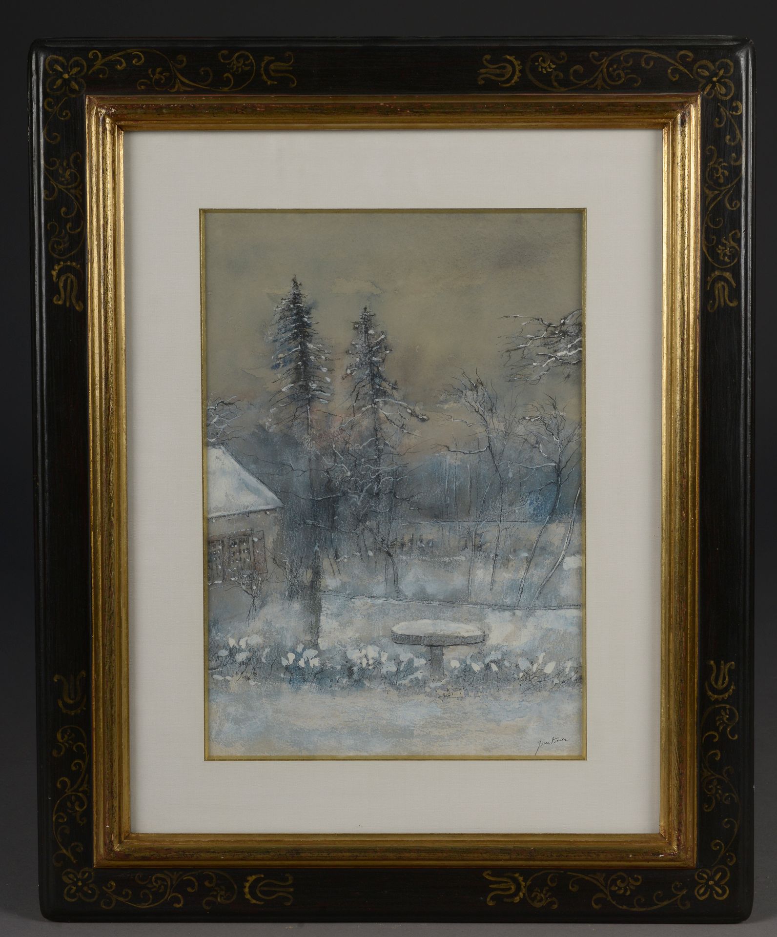 Null Bernard GANTNER (1928-2018).

Jardin sous la neige.

Gouache et aquarelle s&hellip;