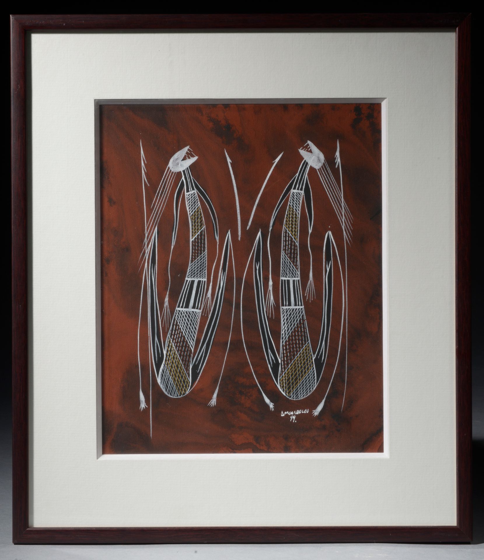 Null David MOOLOOLOO (born in 1956).

Tribal figures.

Gouache signed and dated &hellip;