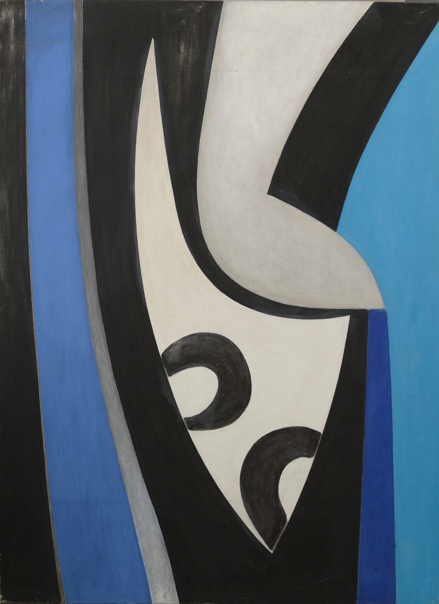 Null Luigi GUARDIGLI (1926-2008).

Composition en bleu et blanc.

Tempera sur to&hellip;