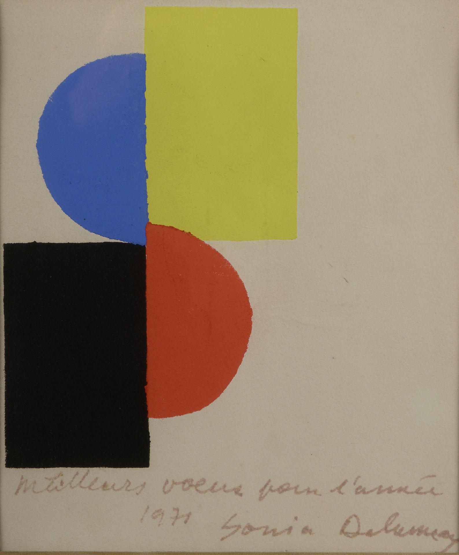Null Sonia DELAUNAY (1885-1979).

Untitled, greeting card for the year 1971

Gou&hellip;