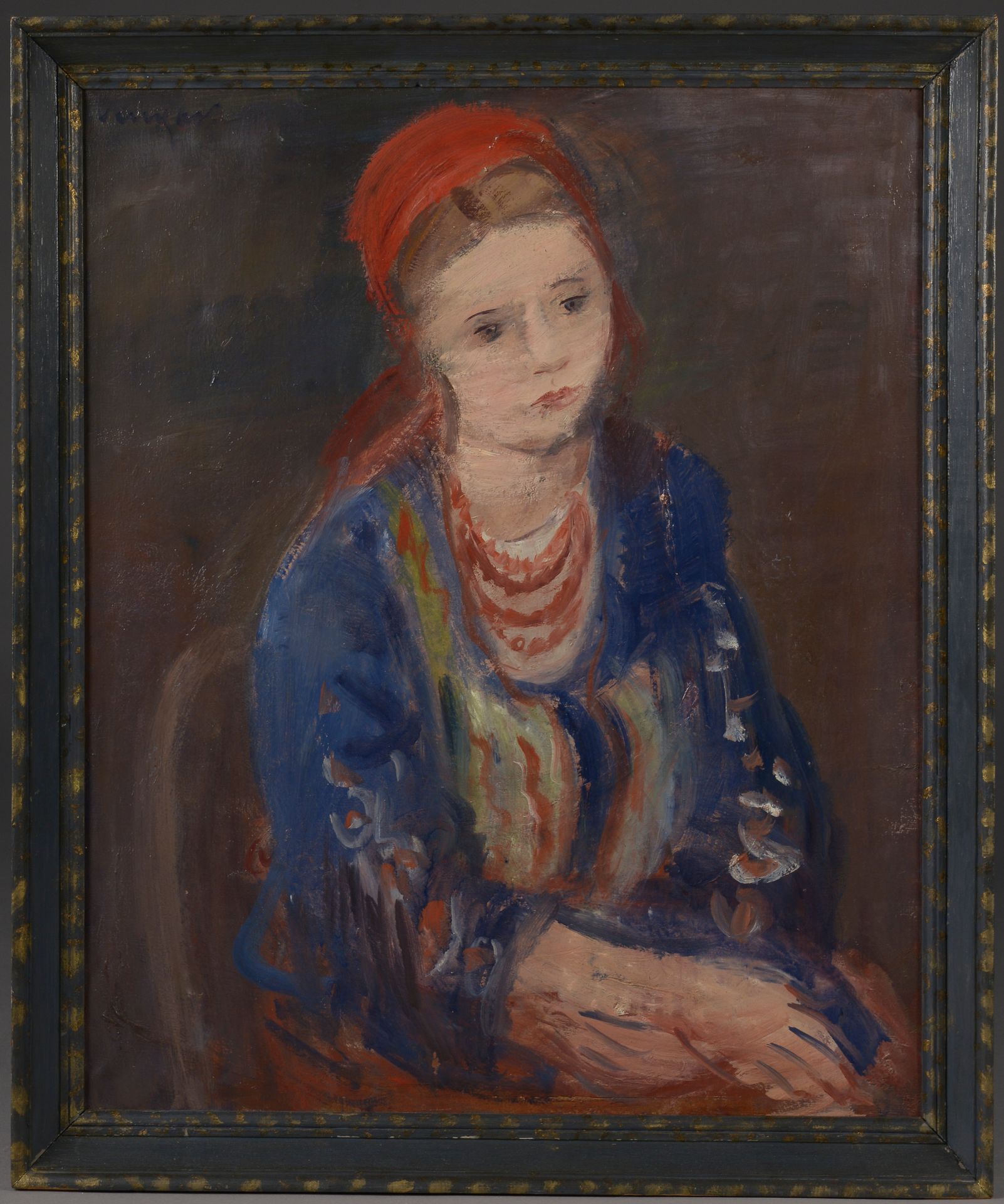 Null Joachim WEINGART (1895-1945).

Femme au foulard rouge.

Huile sur toile sig&hellip;