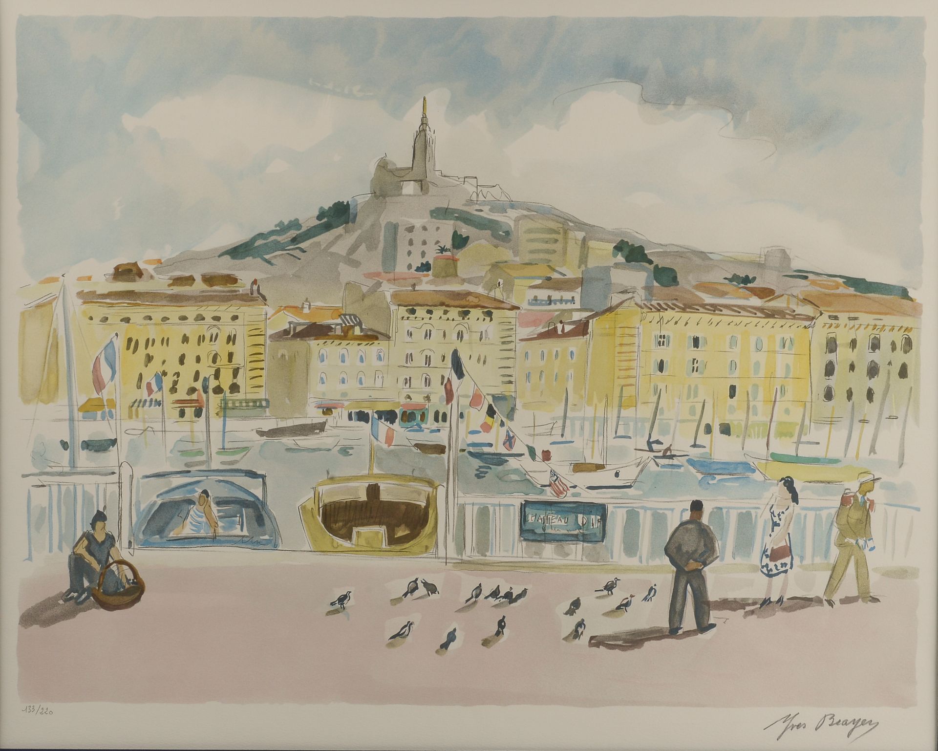 Null Yves BRAYER (1907-1990).

Le Vieux Port à Marseille.

Lithographie signée e&hellip;