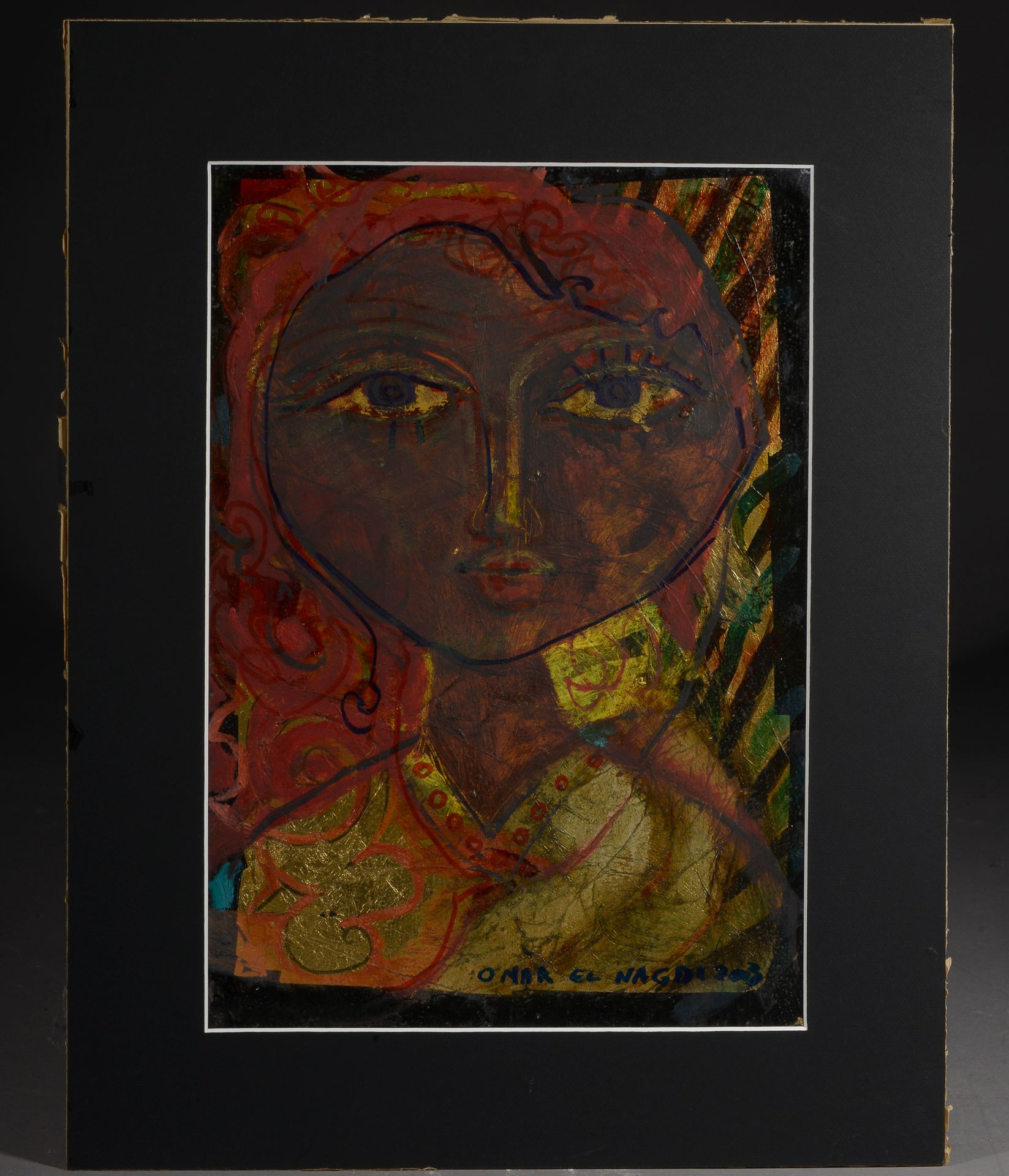 Null 奥马尔-埃尔-纳吉（1931-2019）。

"红头发的女人"。

纸上混合媒体，右下方有签名和日期2003。

高度：49厘米49 cm - 宽度 &hellip;