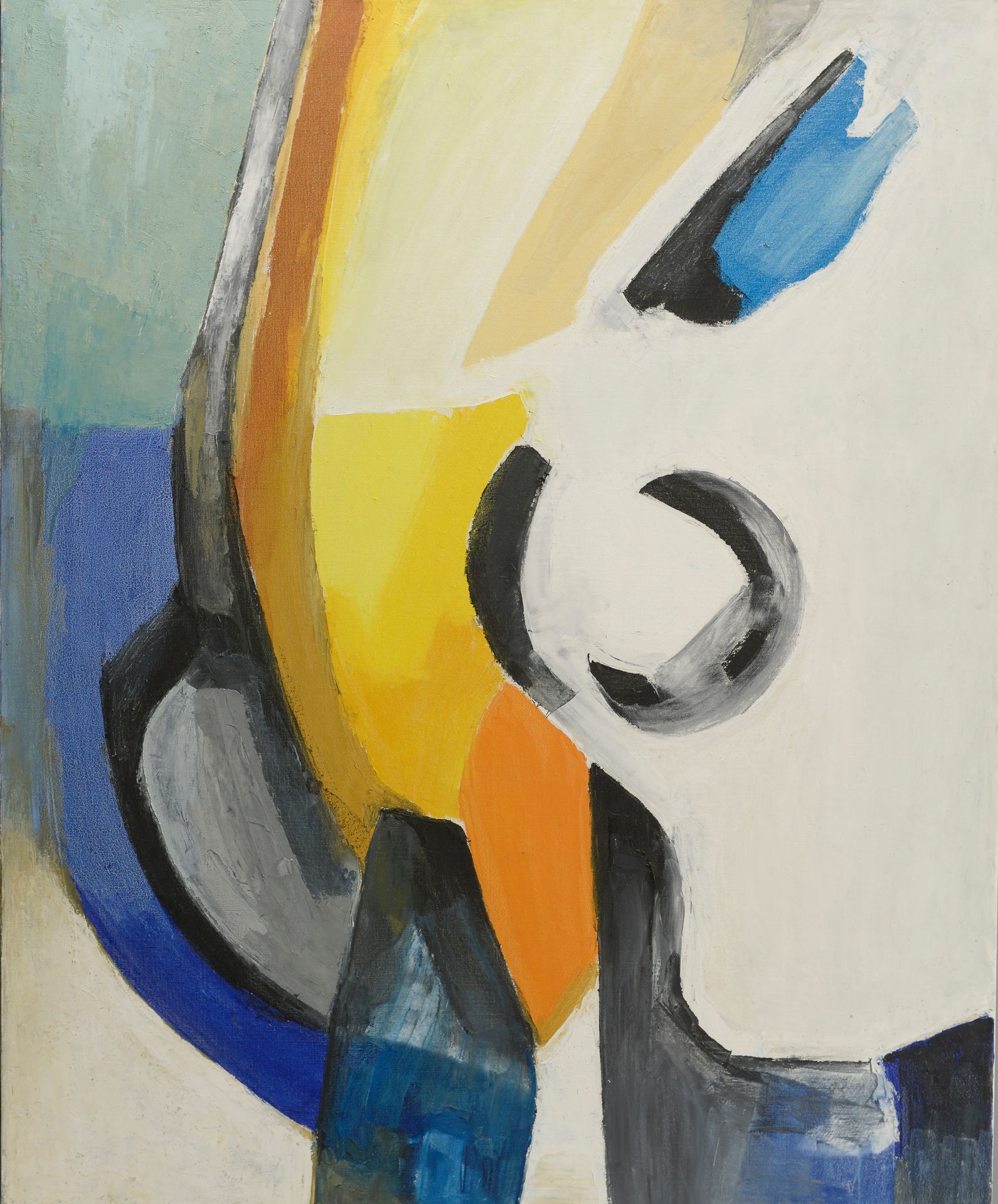 Null Luigi GUARDIGLI (1926-2008)。

以黄色、蓝色和白色组成。

布面油画，背面有签名和日期1968年11月。

高度：100厘&hellip;