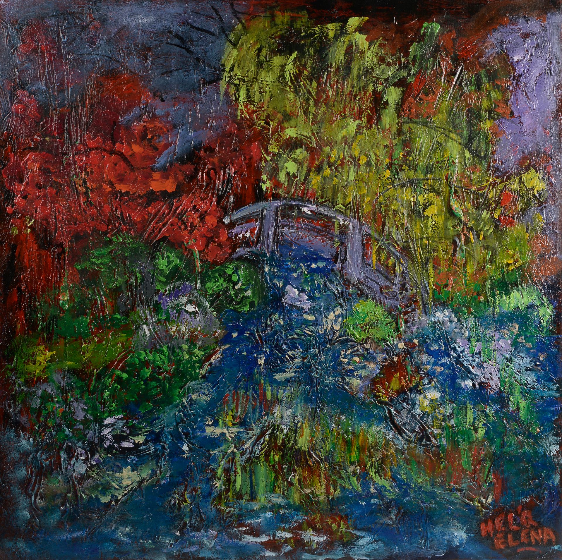 Null Éléna HEL'R (née en 1946). 

Jardin, hommage à Monet ou "Les Démons".

Acry&hellip;