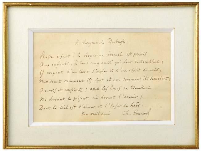 Charles GOUNOD (Paris, 1818 - Saint-Cloud, 1893) Acrostiche à Raymond Dubufe Enc&hellip;