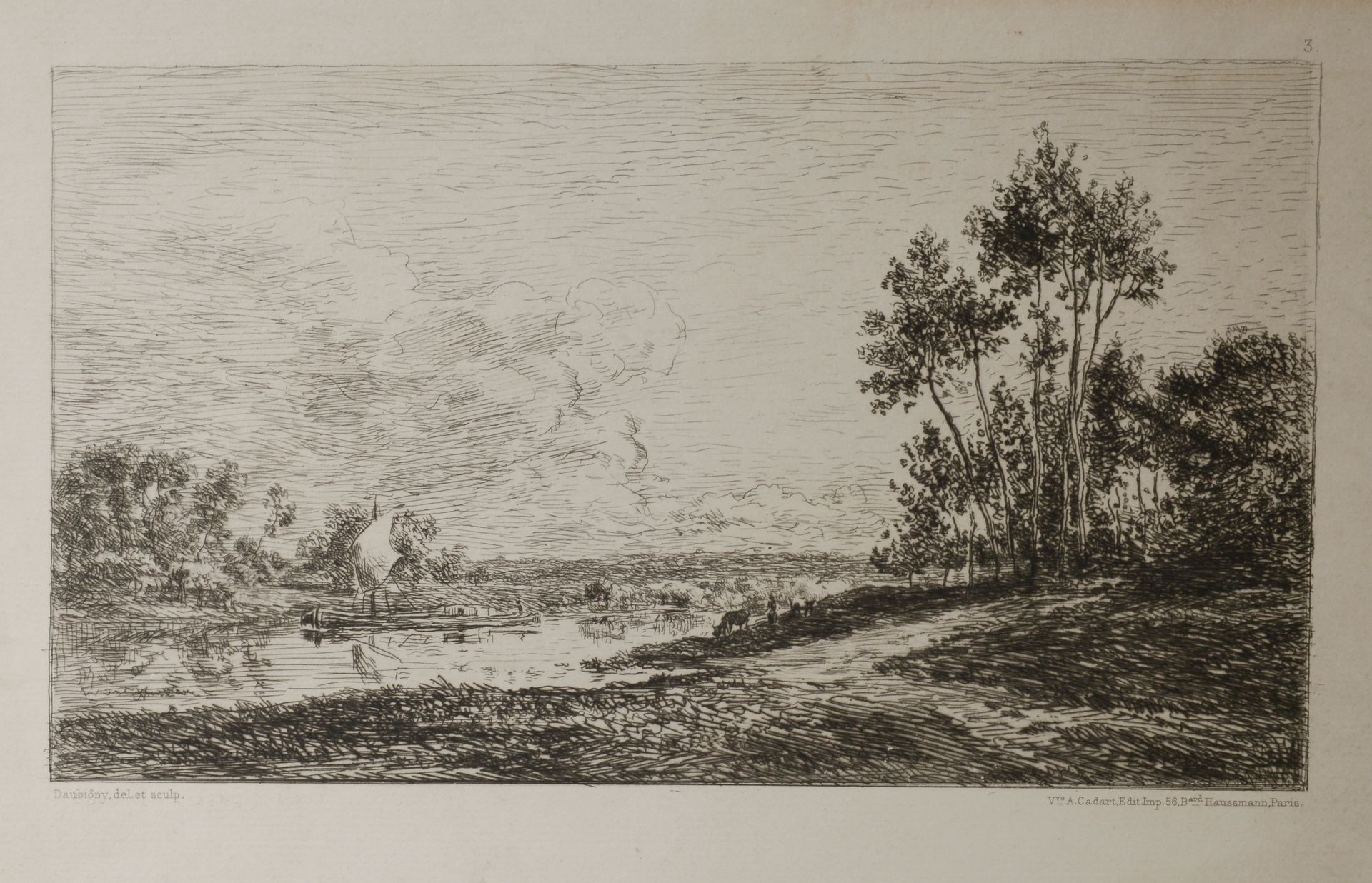 Null 夏尔-弗朗索瓦-杜比尼（1817-1878）。

莫林港的塞纳河。

蚀刻画，Vve A.卡达特编辑。 

高度：13厘米13 cm - 宽度 : 2&hellip;