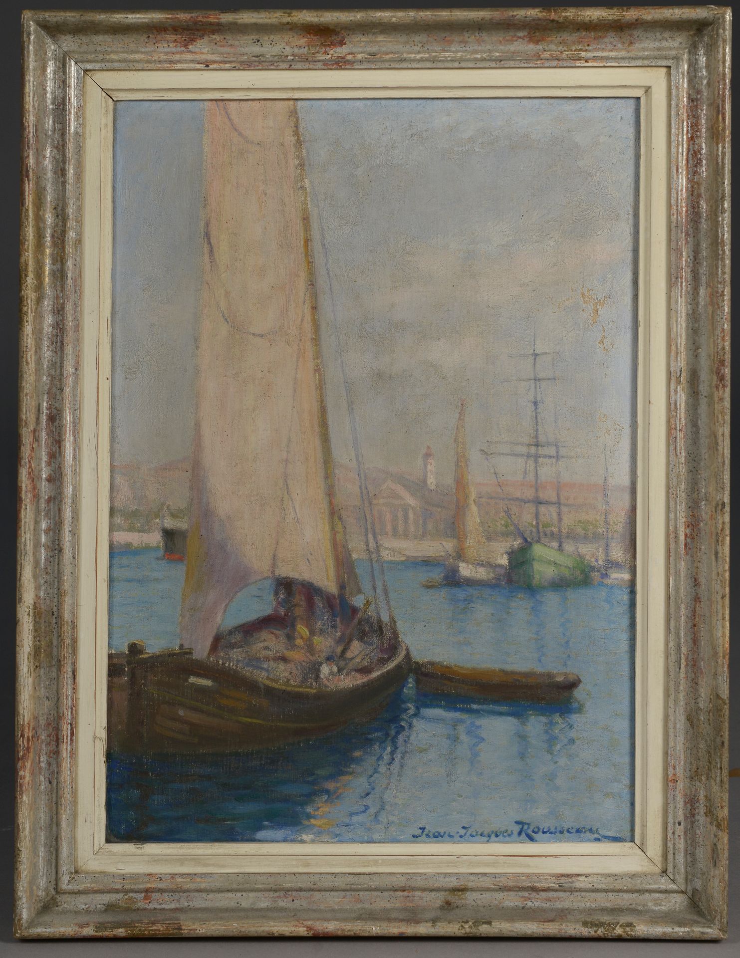 Null 让-雅克-罗素(1861-1911)

大帆，不错。

布面油画，右下角有签名。

高度：46 - 宽度：33厘米。46 - 宽度: 33 cm