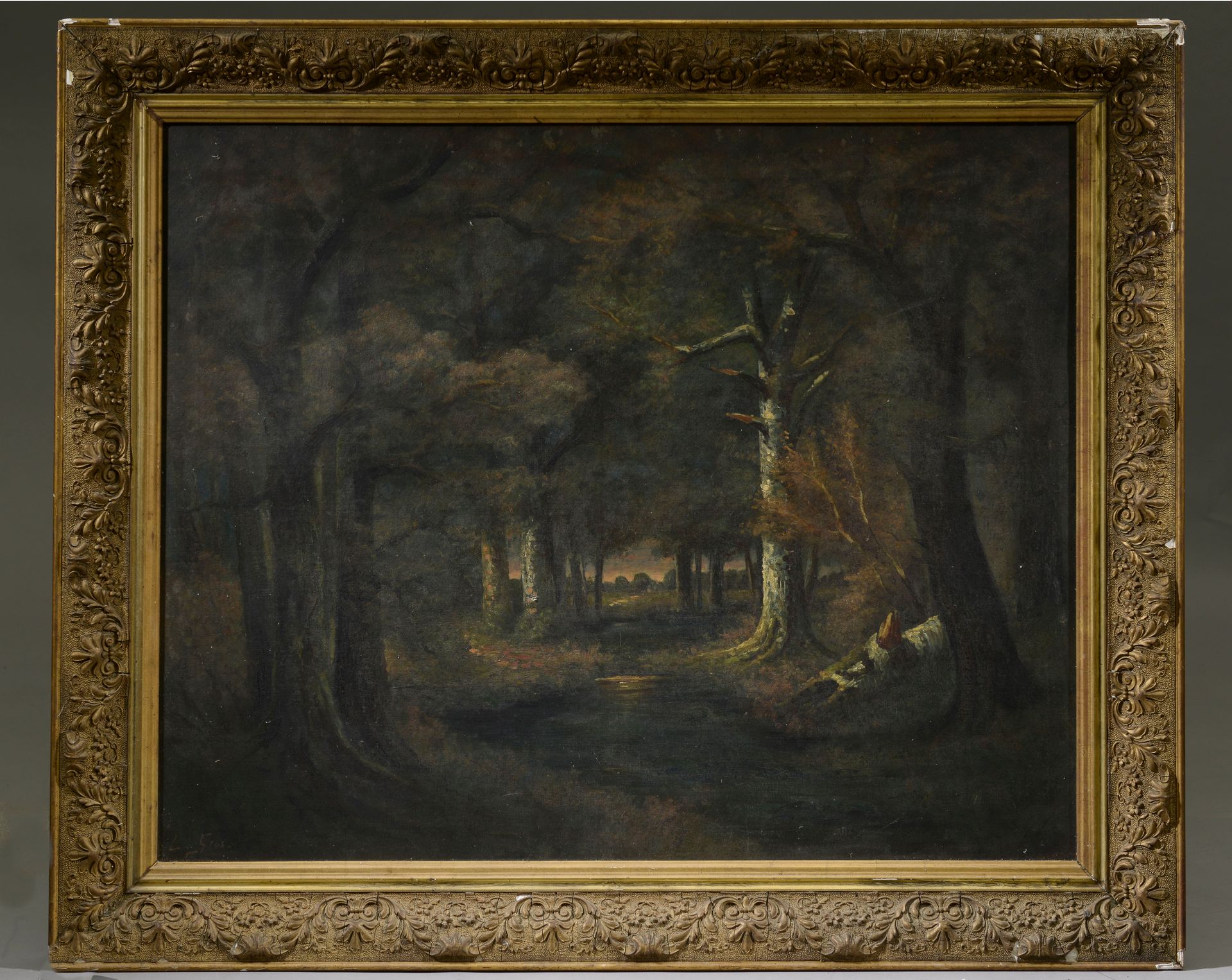 Null L. GROS (20世纪)

矮树丛。

布面油画，左下方有签名。

高度：83.5厘米。83.5 cm - 宽度： 100 cm