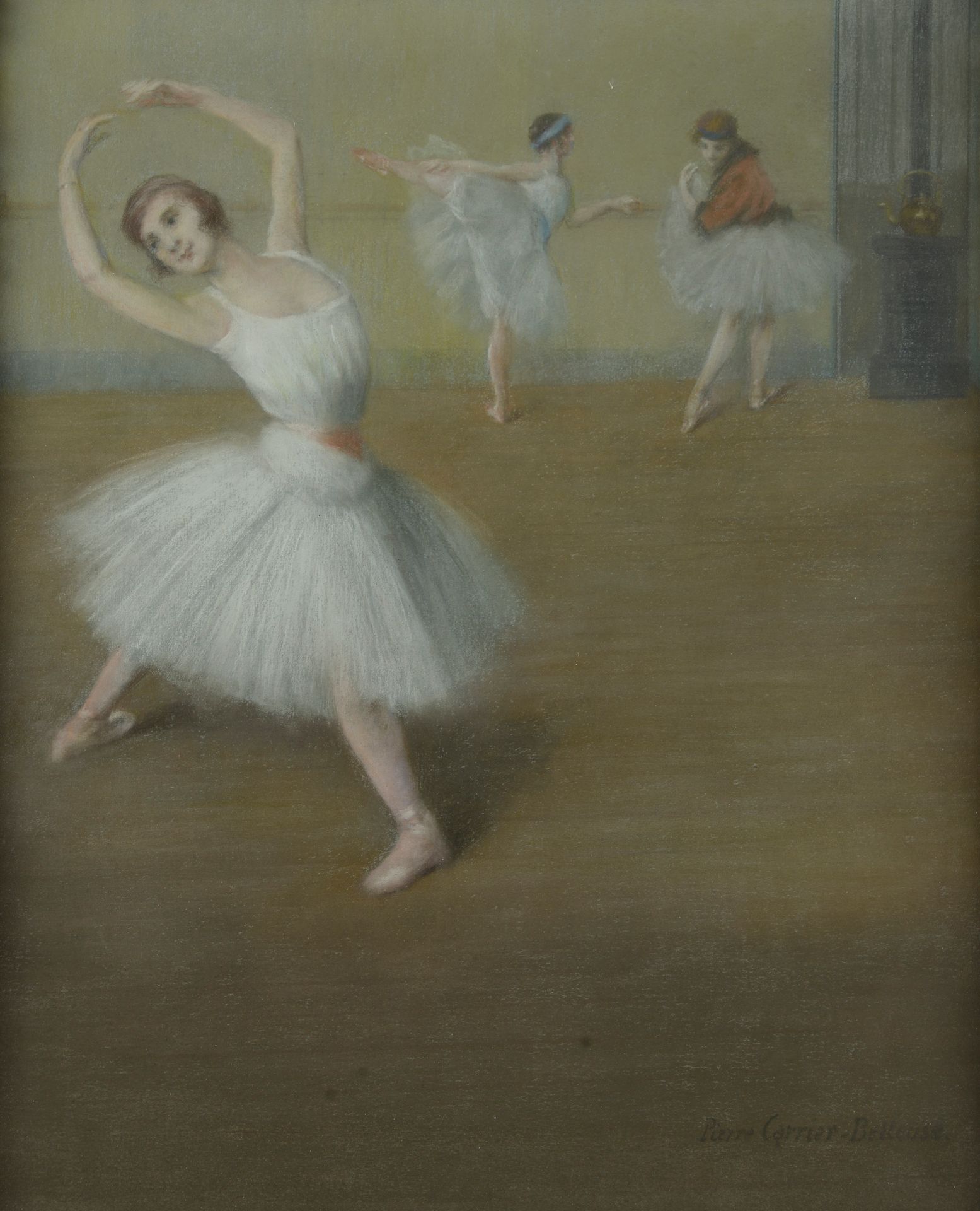 Null 皮埃尔-卡里尔-贝尔卢斯（1851年，巴黎-1932年，巴黎）。
舞蹈家们。
纸上粉笔画，右下角有签名。 
高度：63厘米。63 cm - 宽度：52&hellip;