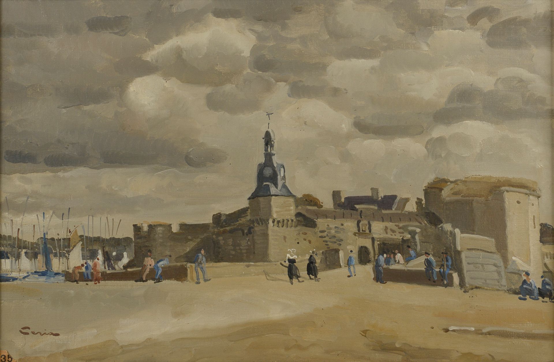 Null Edmond CÉRIA (Évian, 1884 - Parigi, 1955).
Il porto di Concarneau.
Olio su &hellip;