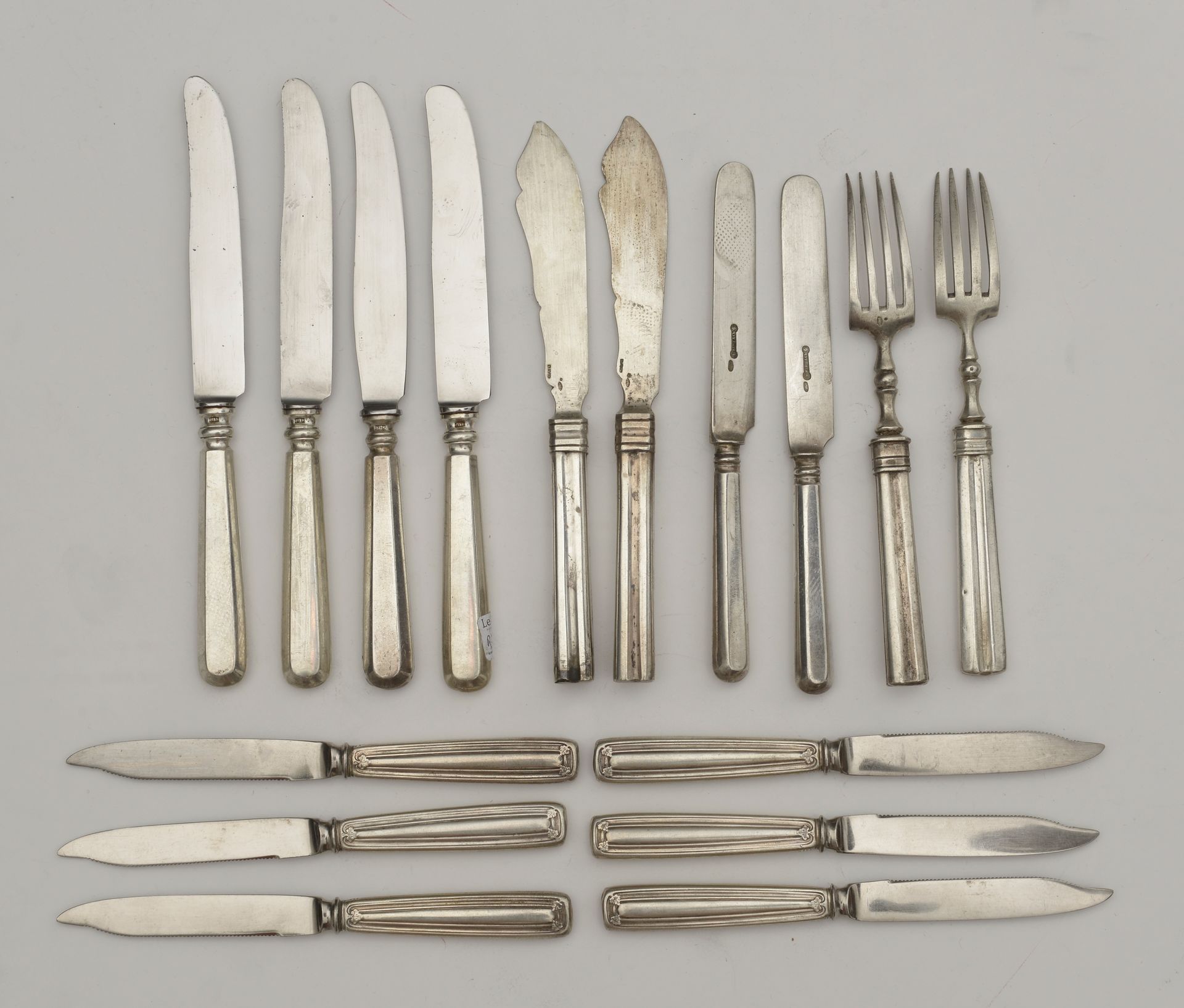 Null Set of knives and forks the handle in silver filled 800 thousandths, of fou&hellip;