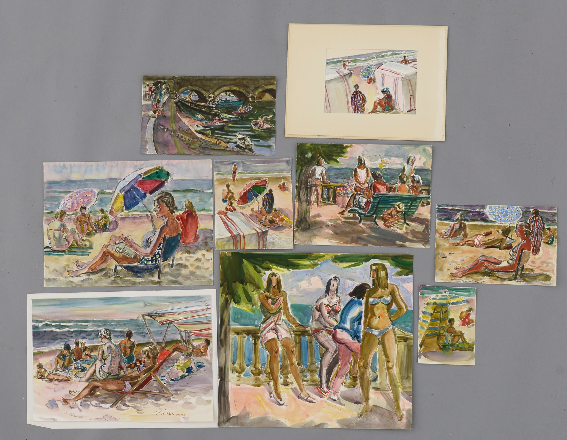 Null Pierre Ludovic DUMAS (1891-1973).
Principalement scènes de plage sur la côt&hellip;