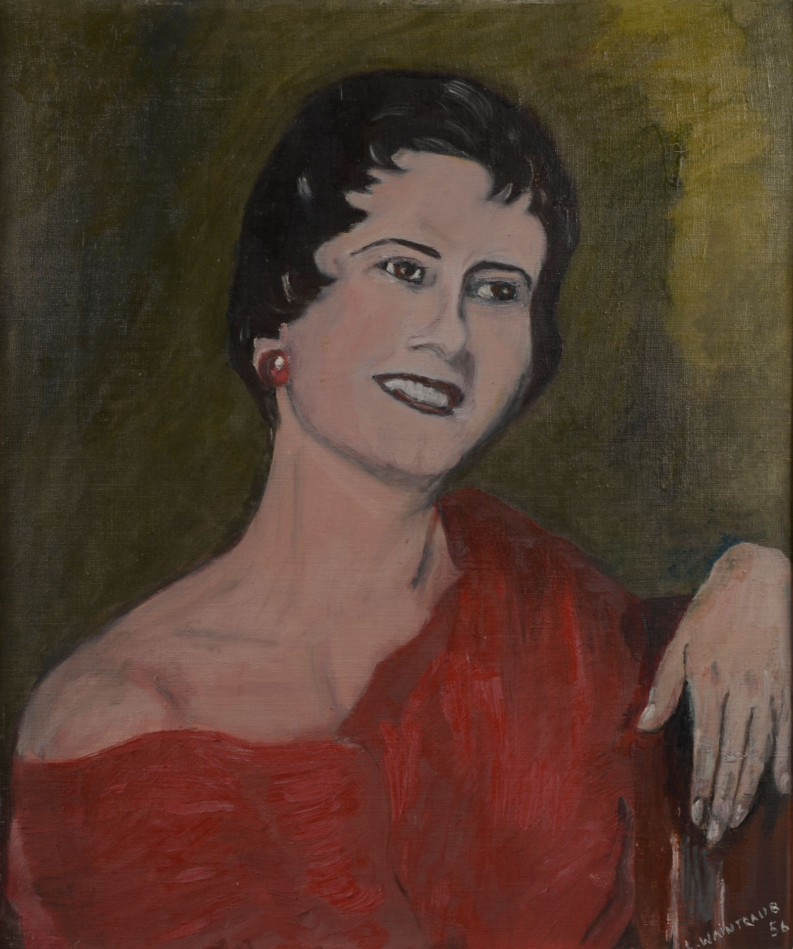 Null L. WAINTRAUB (actif vers 1950).

Portrait de Madame Perrin.

Huile sur pann&hellip;