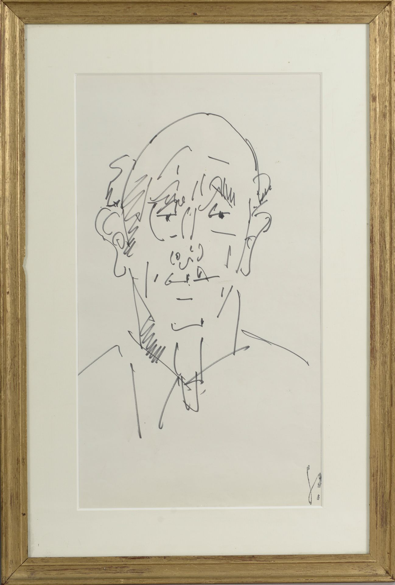 Null GEN PAUL (1895-1975).
Portrait d'homme.
Feutre sur papier, monogrammé au ta&hellip;