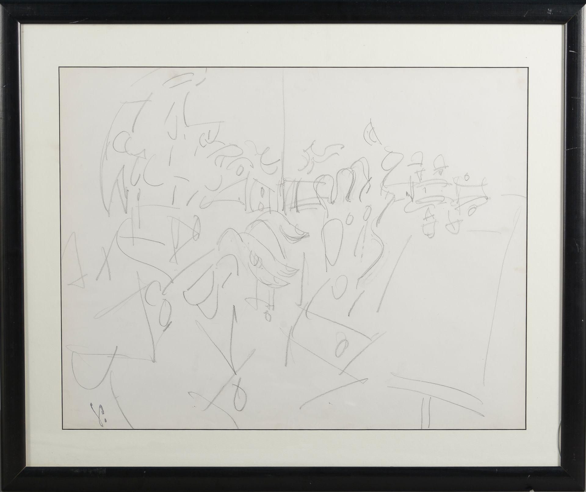 Null GEN PAUL (1895-1975).
Le violoniste.
Crayon sur papier, monogrammé au tampo&hellip;