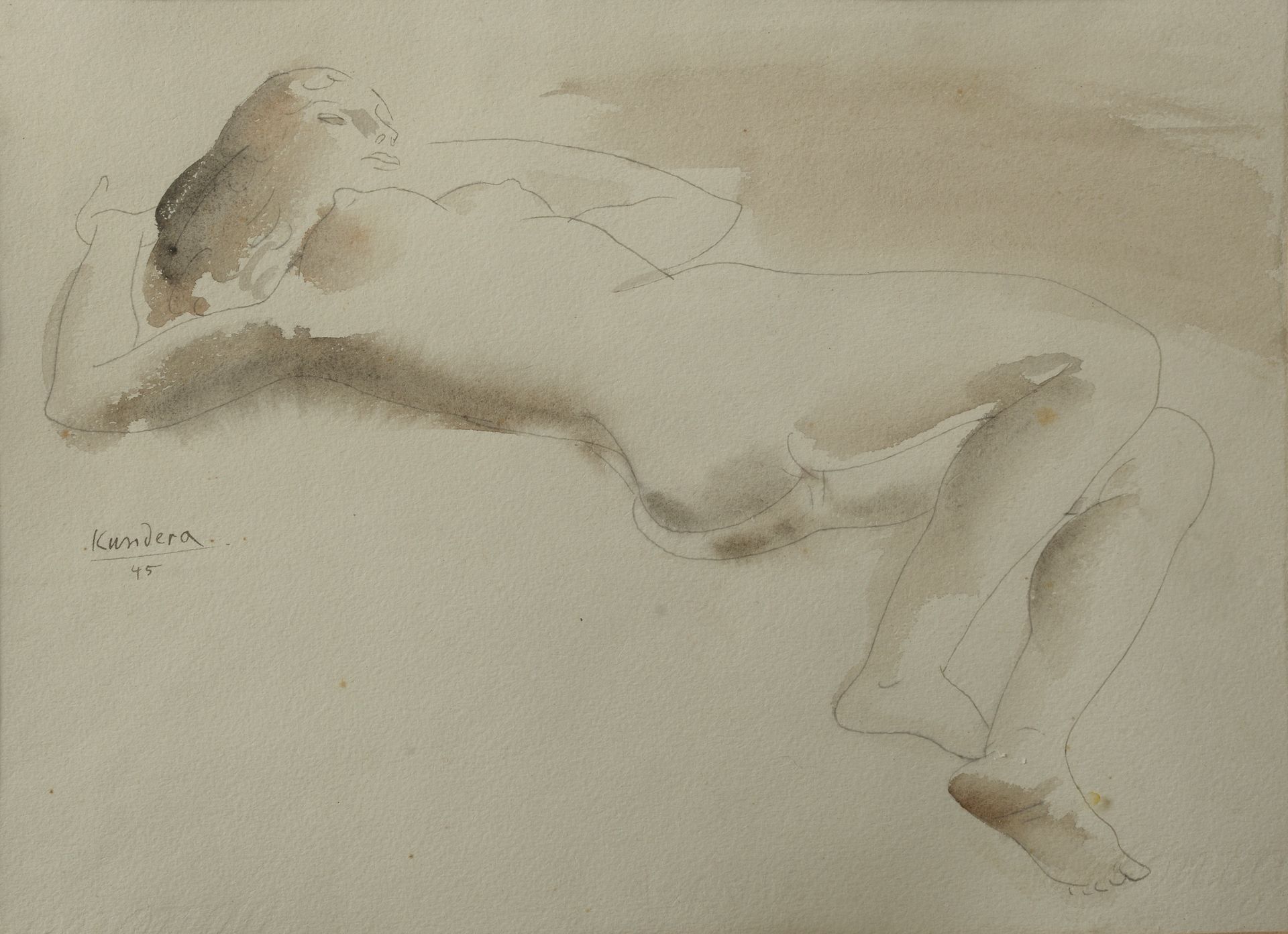 Null Rudolf KUNDERA (1911-2005).

Reclining nude. 

Sleeping reader.

Two pencil&hellip;