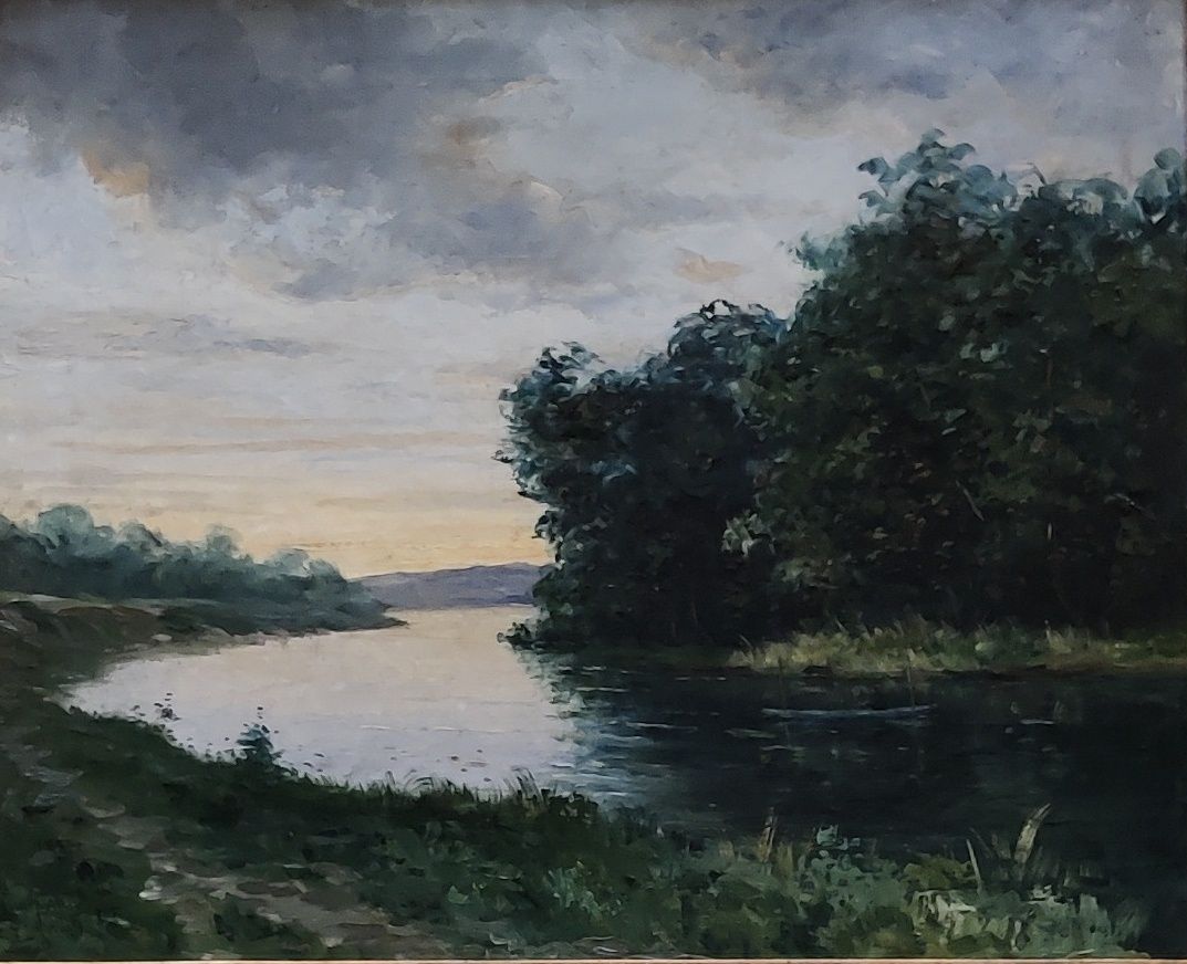 Null J. L. VALROFF (XXe siècle). 
Arbre au bord de la rivière.
Huile sur toile, &hellip;