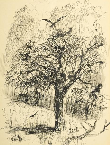 Edouard Joseph GOERG (Sydney, 1893 - Callian, 1969) Paysage à la tortue et au cy&hellip;