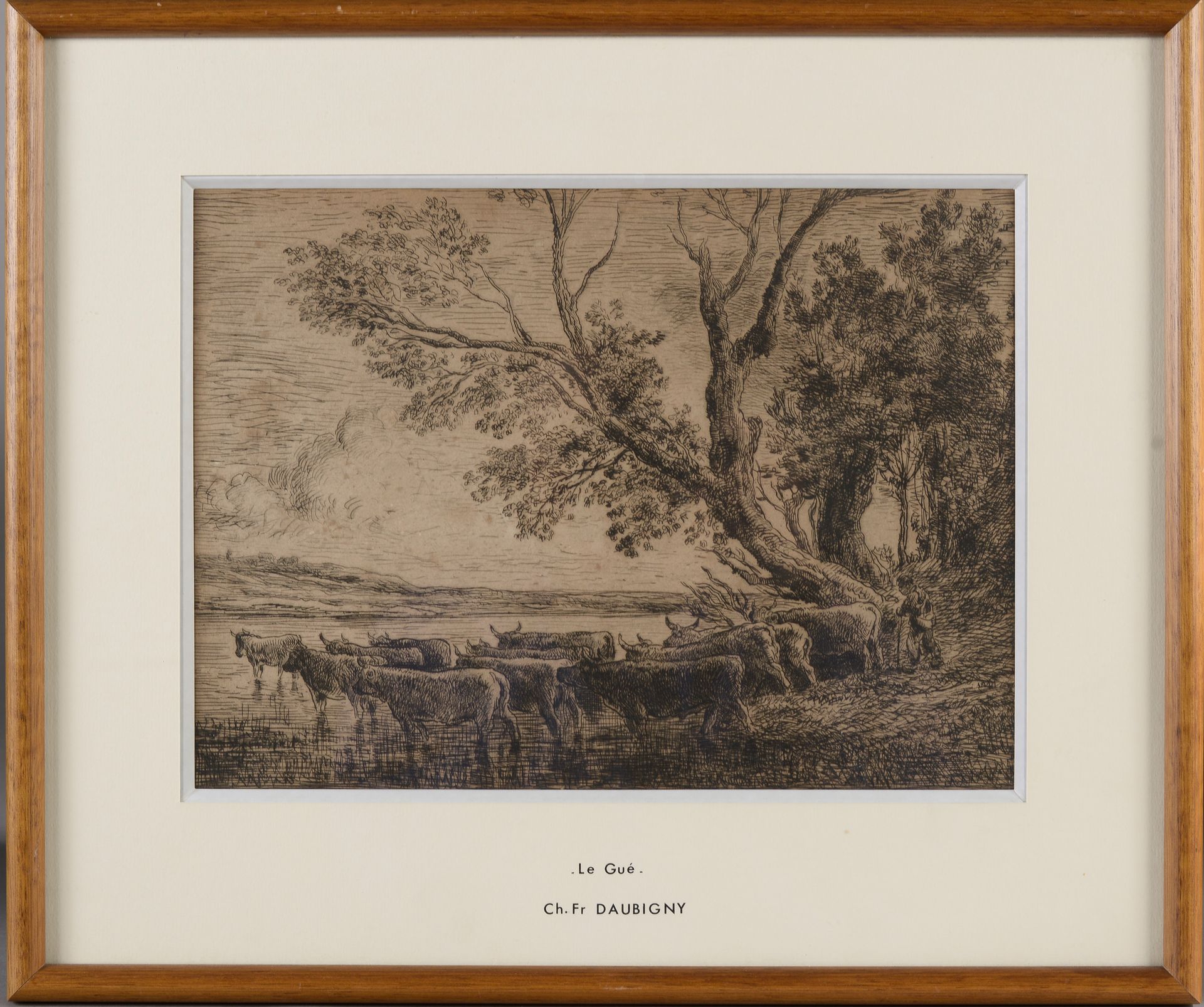 Null Charles François DAUBIGNY (1817-1878). 

Le Gué, first state.

Etching and &hellip;
