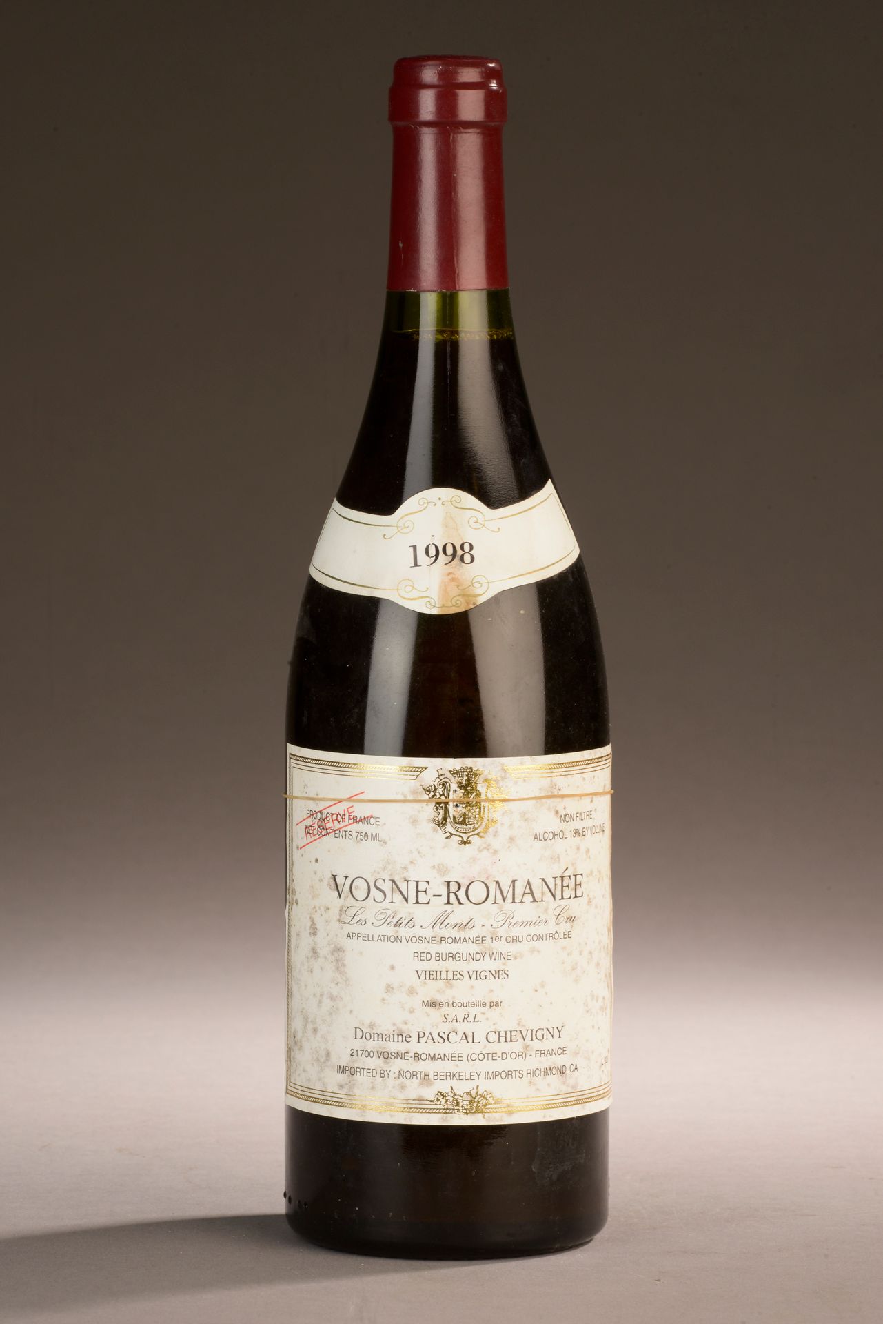 Null 1 bottle VOSNE-ROMANEE "Les Petits Monts 1er cru", Pascal Chevigny 1998 (an&hellip;
