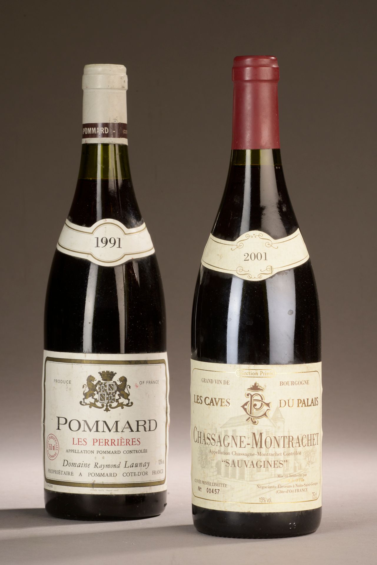 Null 2 bouteilles BOURGOGNE DIVERS (1 Domaine Raymond Launay Pommard "Les Perriè&hellip;