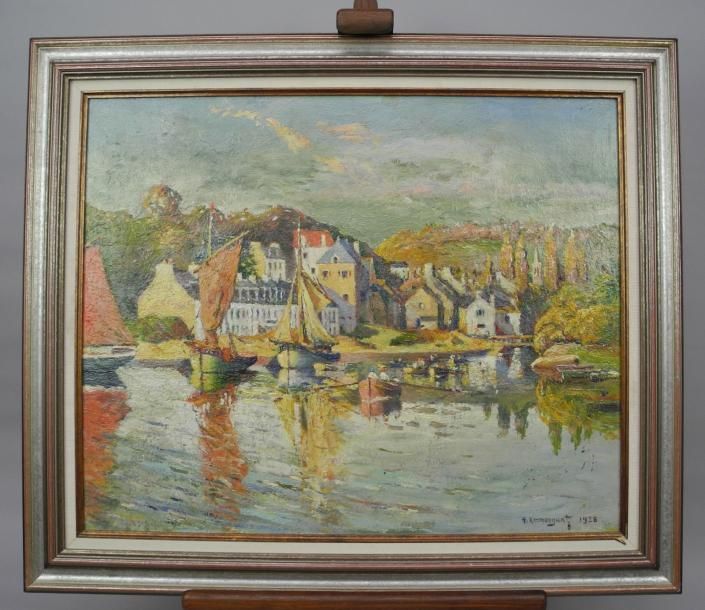 H.KERMOGANT Pont-Aven, huile sur toile datée 1928