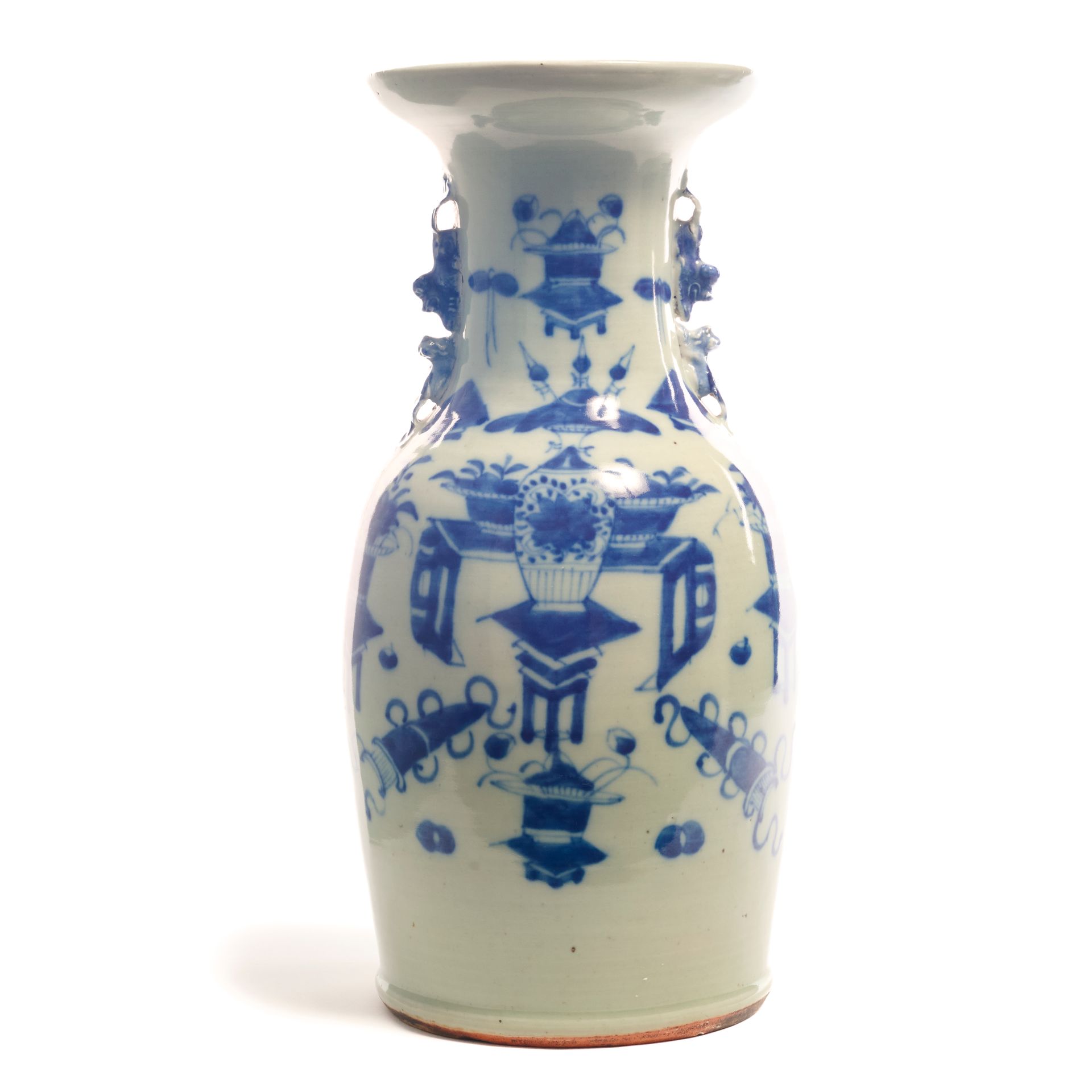 Null CINA.
Grande vaso a balaustro in porcellana decorato in blu sottosmalto con&hellip;