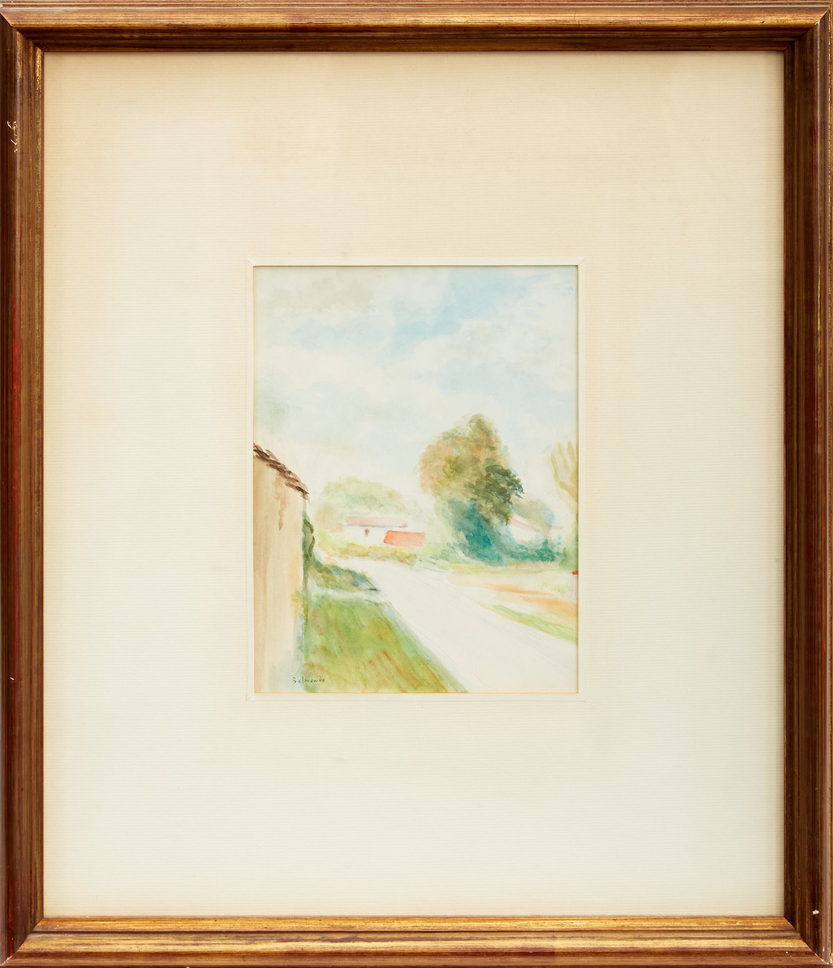 Null 保罗-贝尔蒙多（1898-1982）。

小巷景观。

纸面水彩画，左下方有签名。

高度：22 厘米 - 宽度：16 厘米22 厘米 - 宽度：16&hellip;