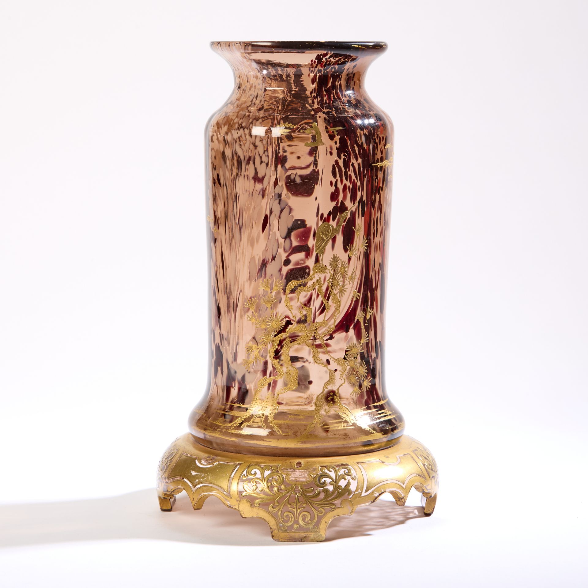 Null Ernest LEVEILLE (1841-1913).
Vase rouleau à col évasé en verre intercalaire&hellip;