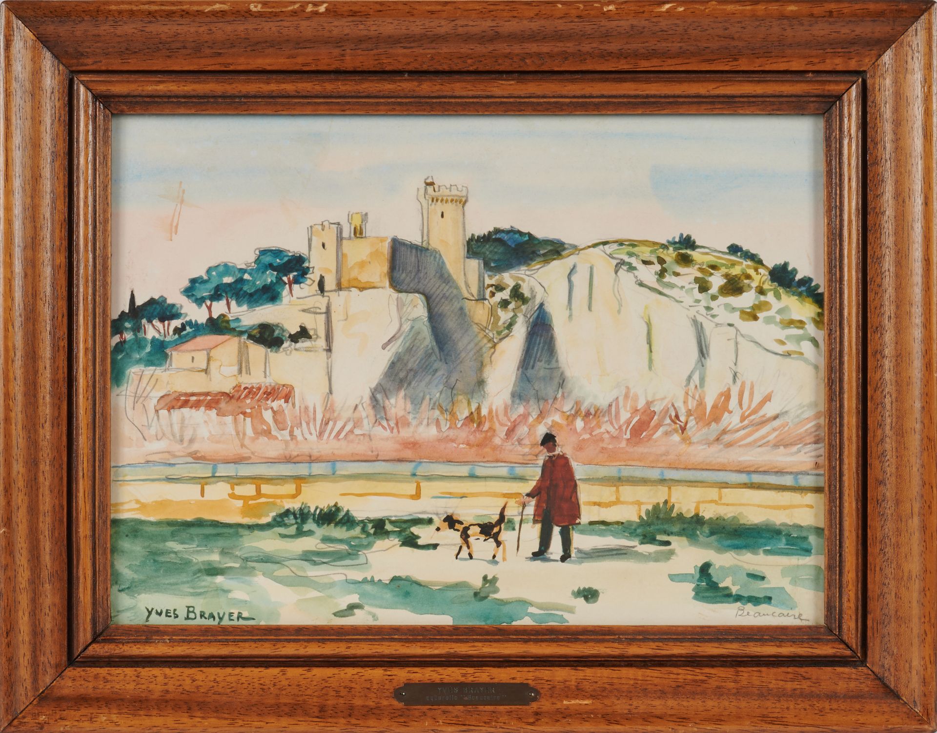 Null YVES BRAYER (1907-1990). 

"Beaucaire.

Watercolor signed lower left and ti&hellip;