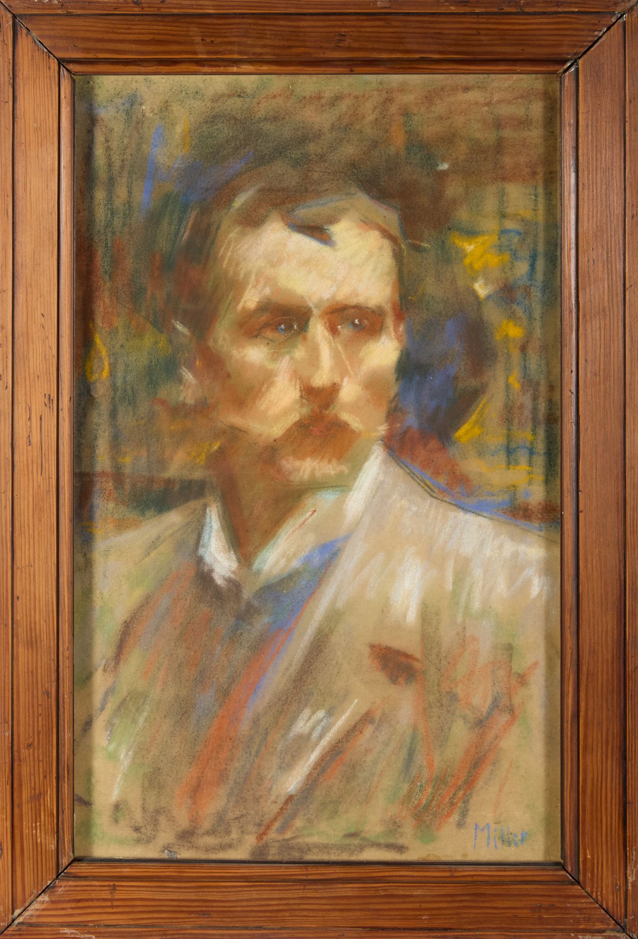Null MILLIER (XXe siècle).

Portrait d'homme à la moustache.

Pastel signé en ba&hellip;